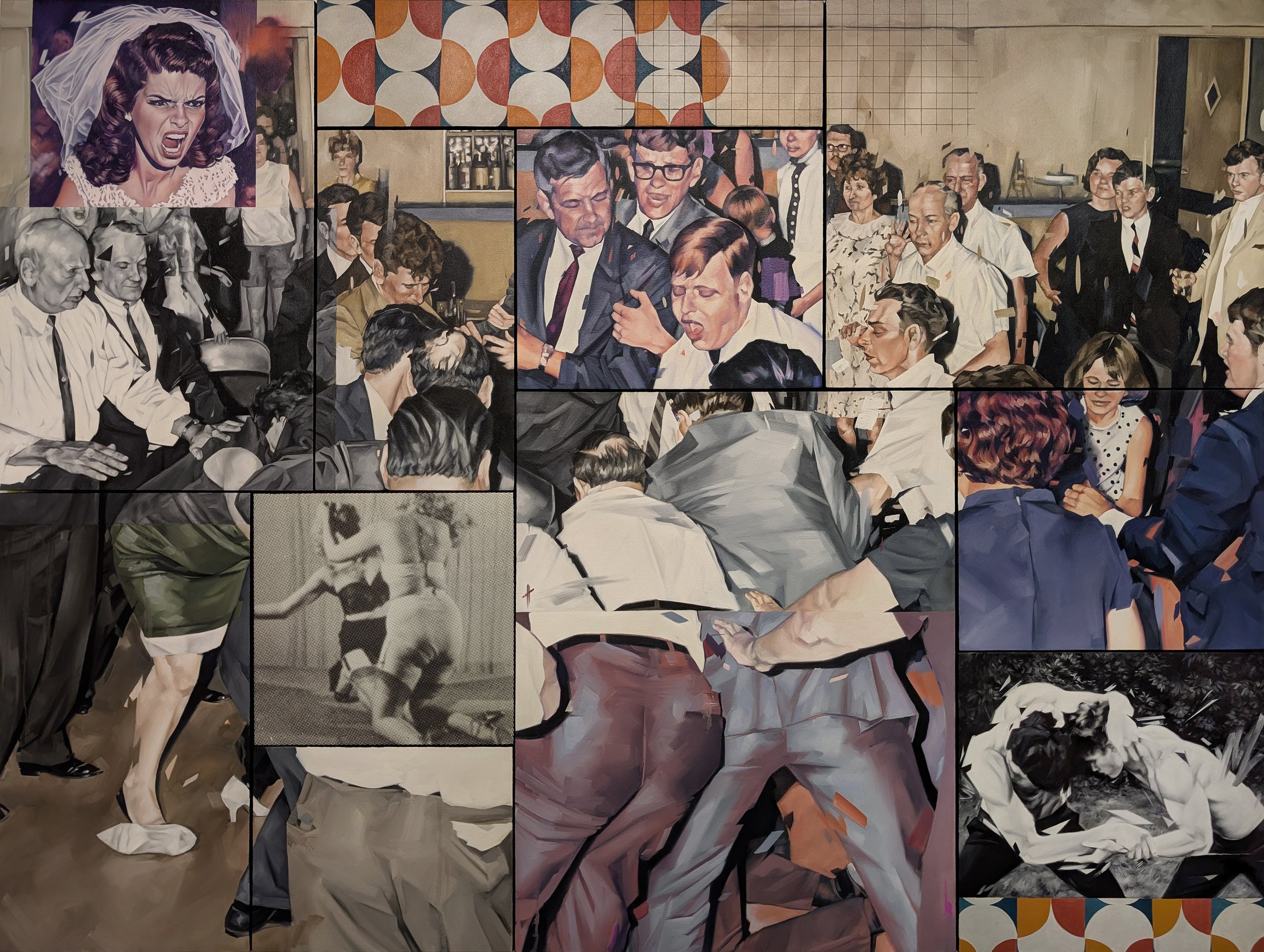 Uncle Rodney’s Wild Toast | Acrylic, oil and ink transfer on canvas | 60" x 81" | 2026