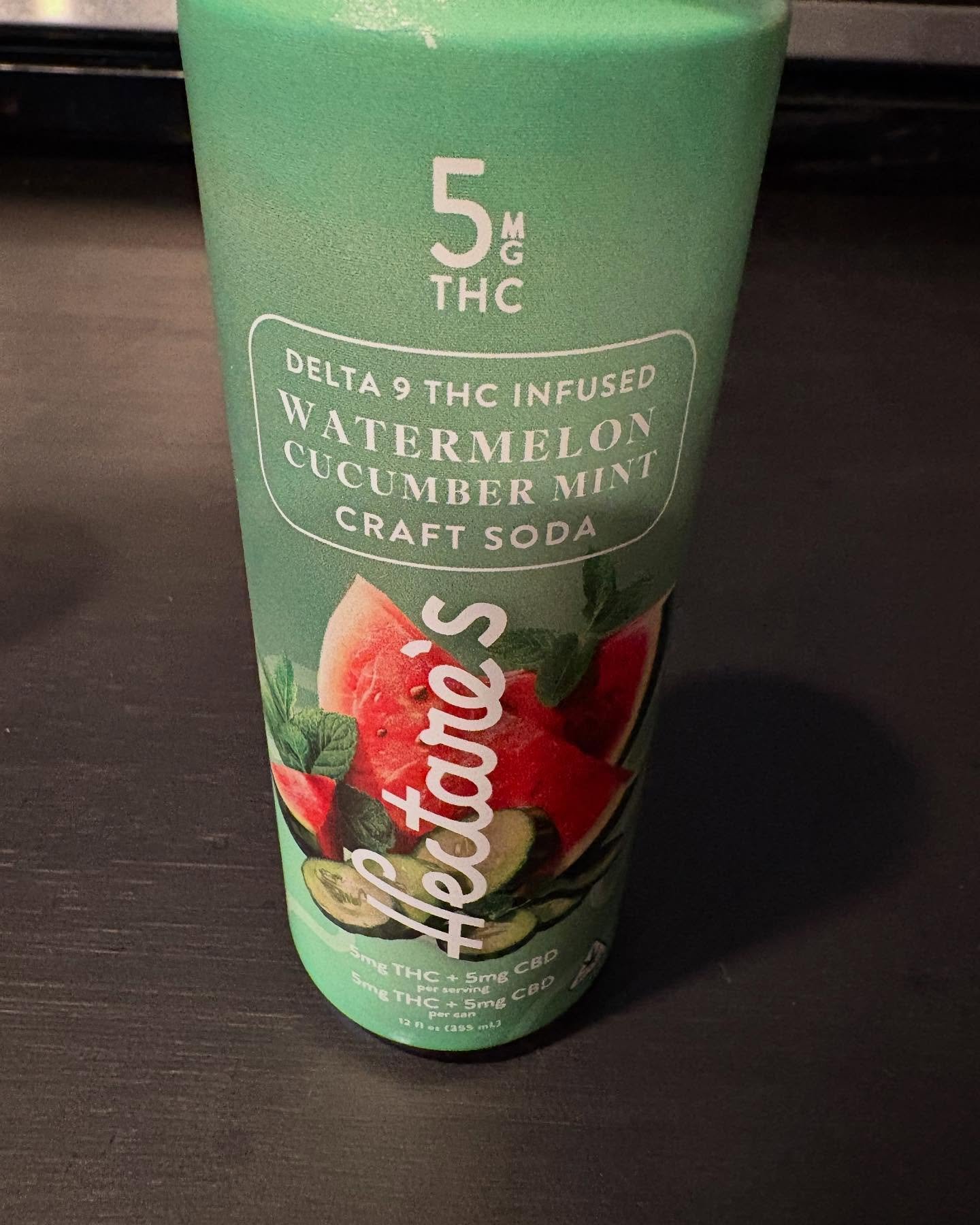 What have I been drinking this week? A few new ones&hellip;
.
Early in the week I made a reel about @hectarescanna  Watermelon Cucumber Mint craft soda. 5mg T🌱C with 5mg CBD. As I said, like spa day in a can. I will be drinking this allllll summer l