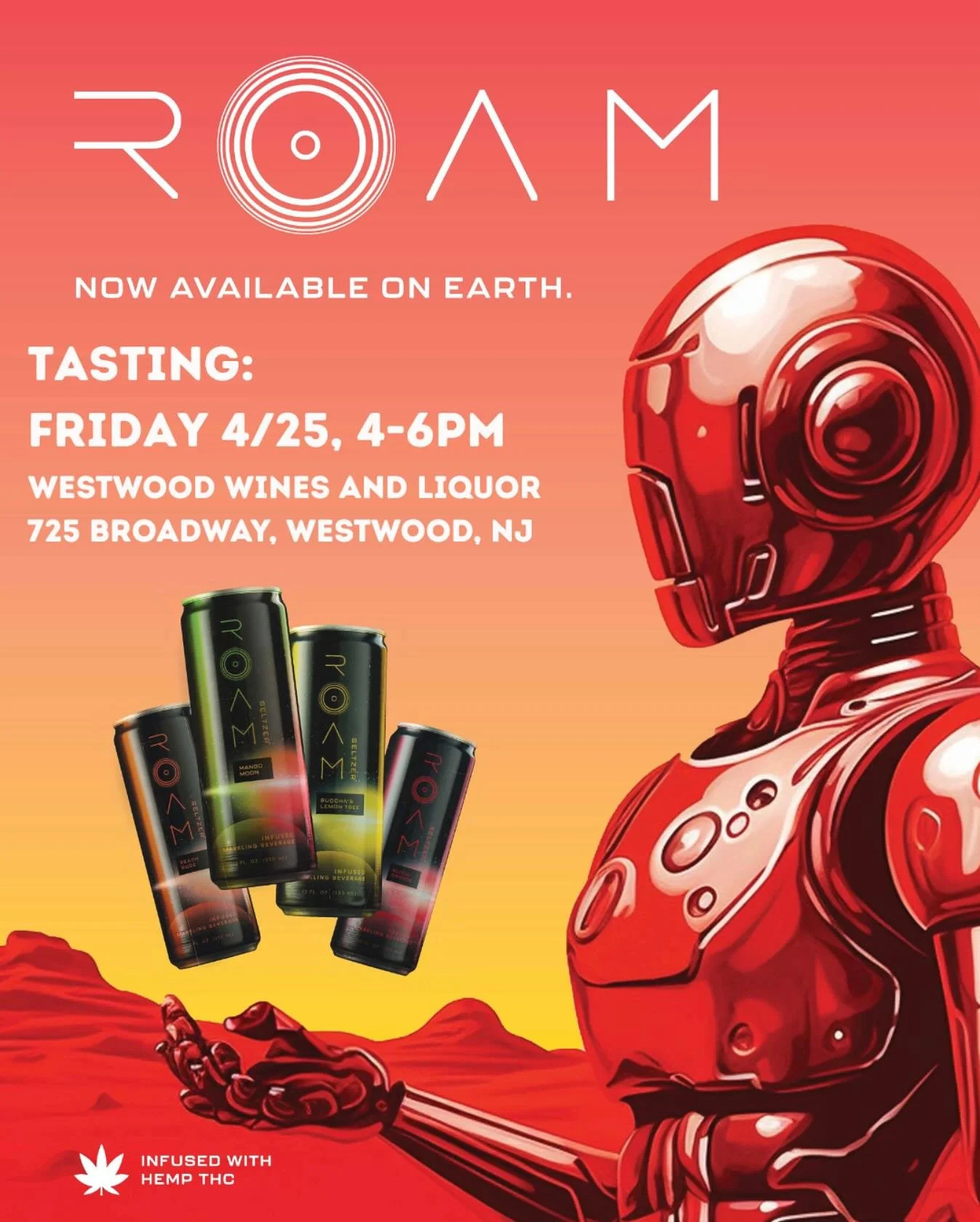 🚨Tasting Announcement🚨

Mission Control here, to launch your tastebuds into orbit. 🚀

Roam Beverages @roamdrinks has landed on Earth, 🌏 and I&rsquo;d like to be your intergalactic guide to an out-of-this-world T🌱C beverage tasting. 

Join me in 