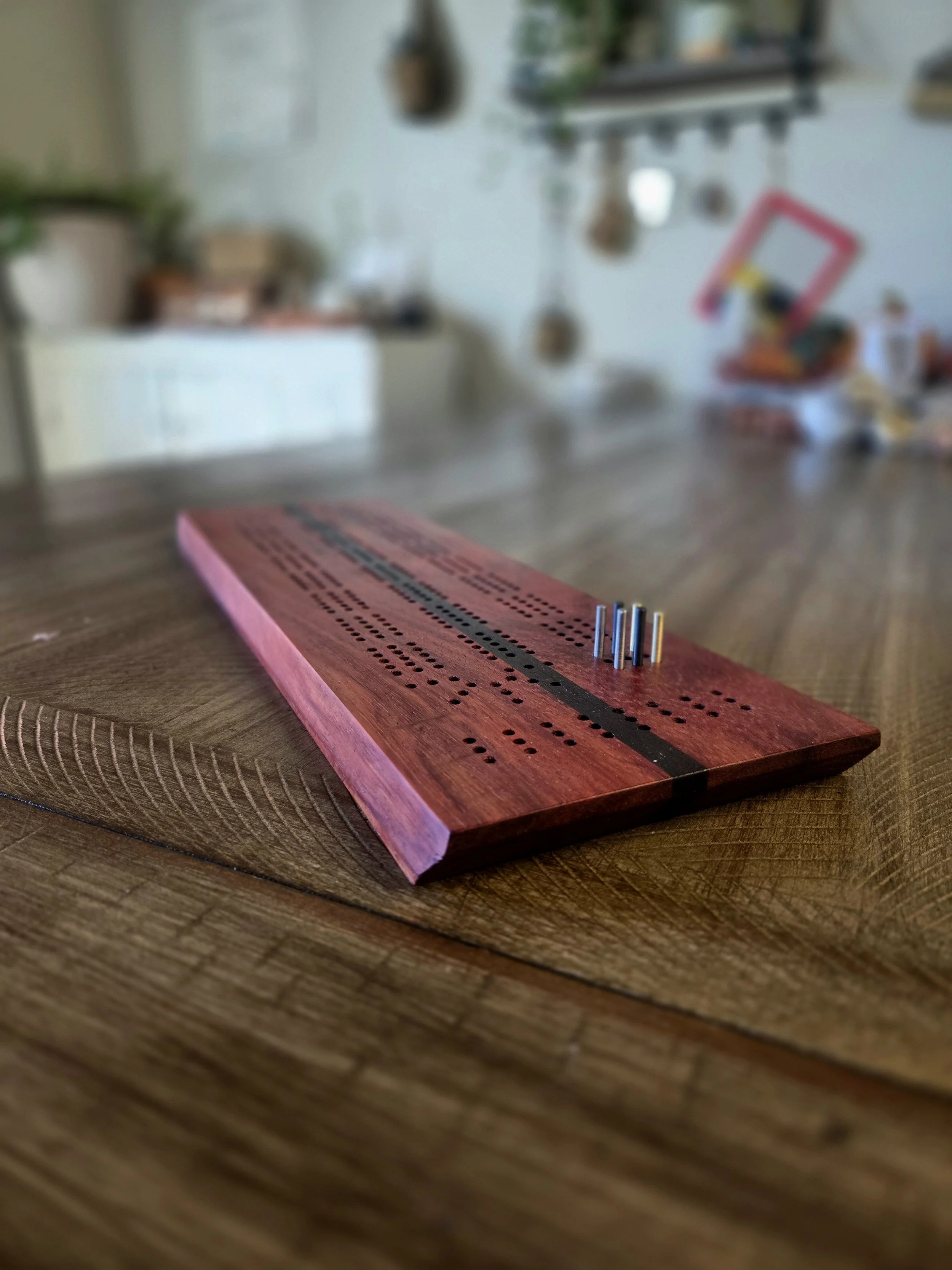 Padauk and Wenge Cribbage Board