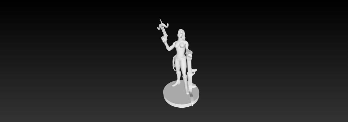 ImageToStl.com_Female Badass Crossbow Ranger with Whip.png