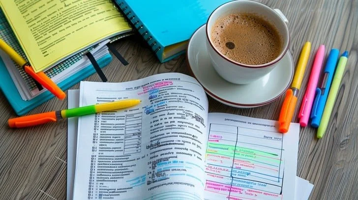 A cozy reflection scene with an open journal and a cup of tea, encouraging self-discovery and the importance of journaling during life transitions.