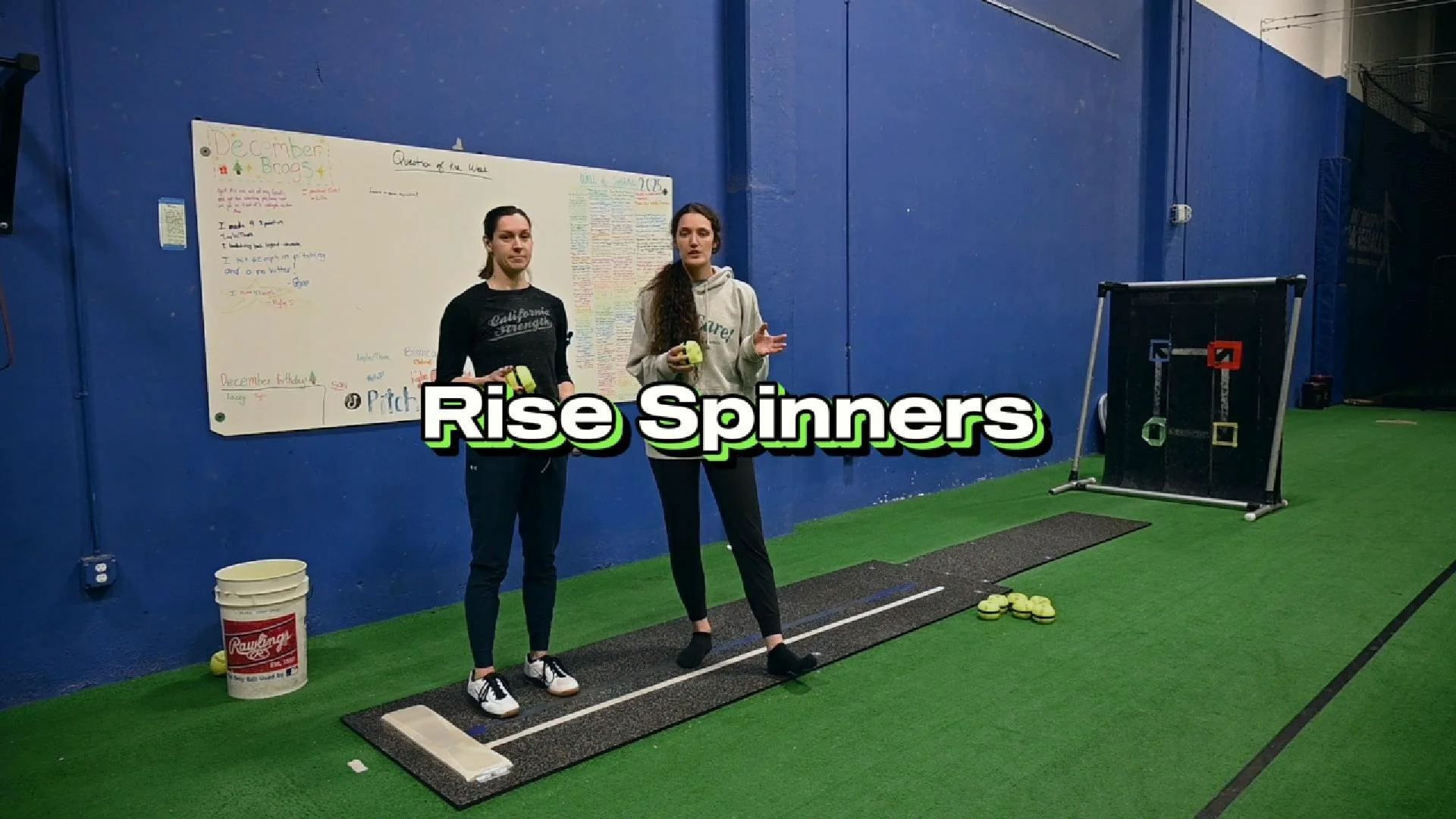 Softball pitching tool - Rise ball spinners