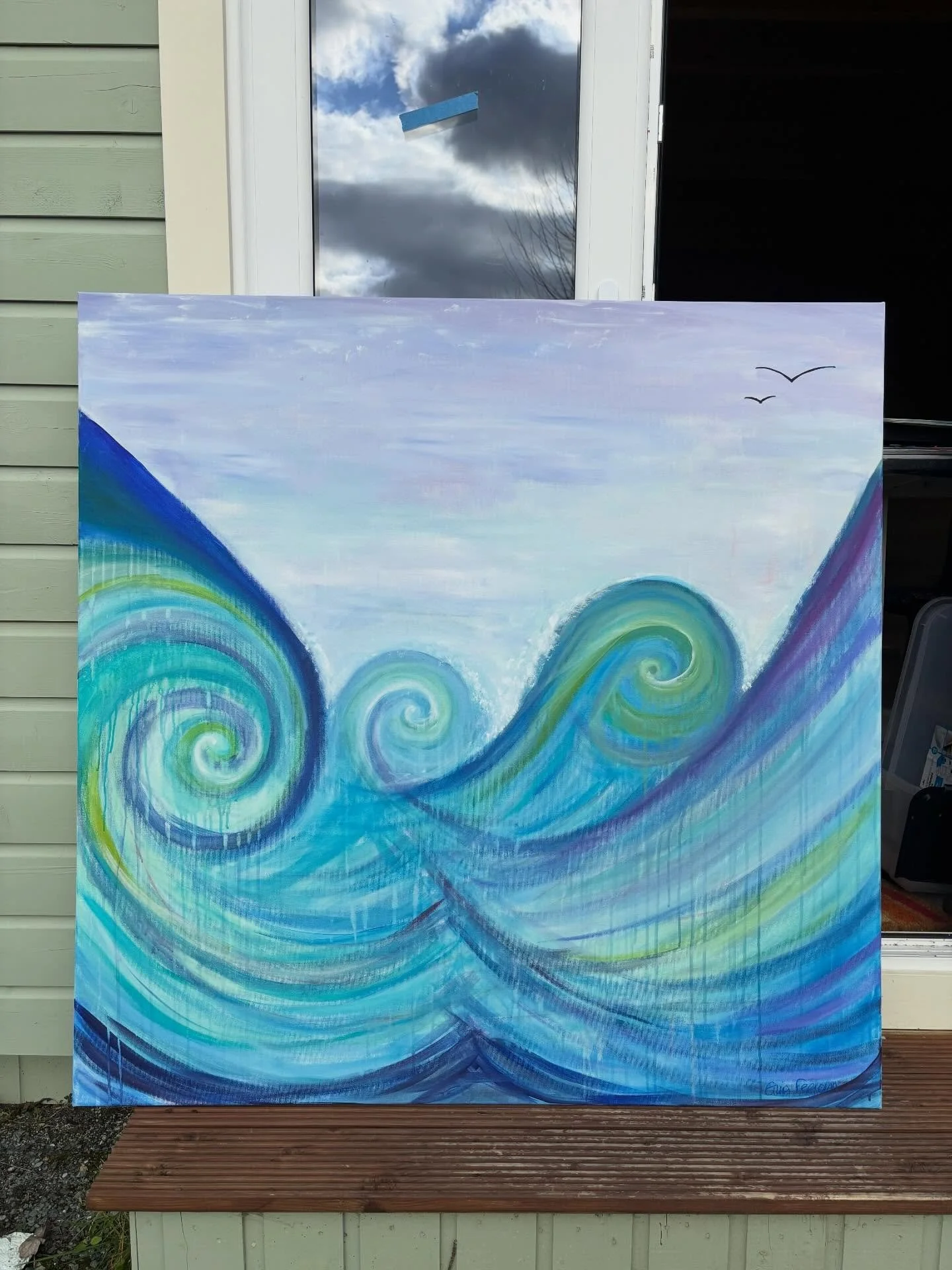 Day 39 of the #dothe100dayproject 

Getting ready to head off to its new home. 
Oops too big for the car! 
Phew we made it to the framer with a very slow and careful journey 😂 

#checkthesizeofyourcar!
#handledwithcare
#madeitintheend