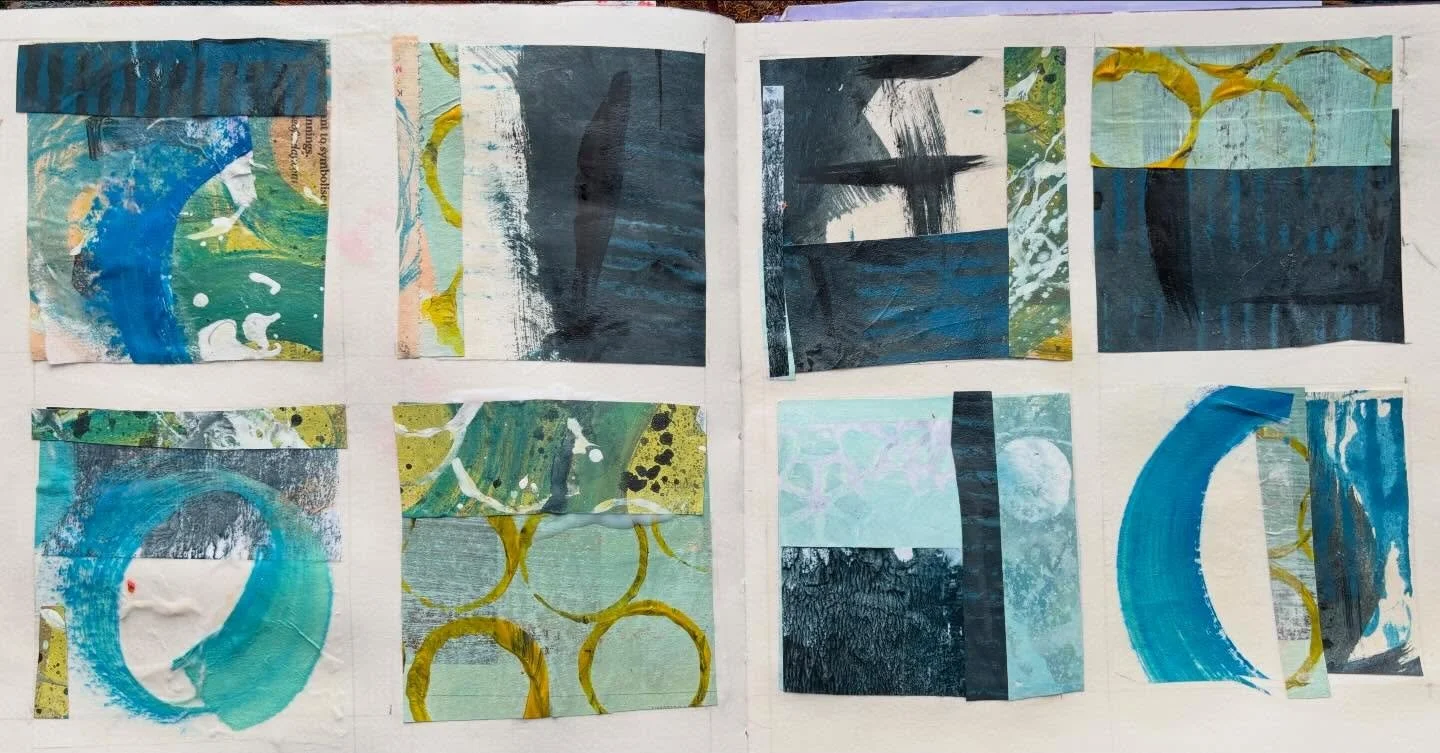 Day 45 of the #dothe100dayproject2026 

First attempt at the collage grid thanks to @catrains.artist - loved the free course!

#collageartwork 
#abstractcollage 
#irishartists