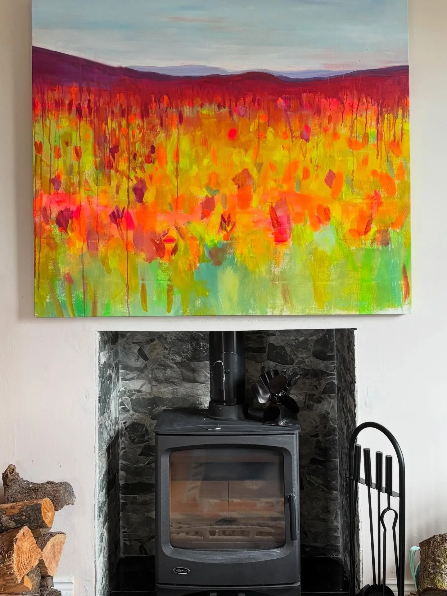Day 53 of the #dothe100dayproject2026 

Delighted to pick this up from the fab @360_dpi who have just stretched and mounted it!!! It&rsquo;s temporarily on the wall getting ready to go to our next exhibition @greenacres_gallery in Wexford at the end 