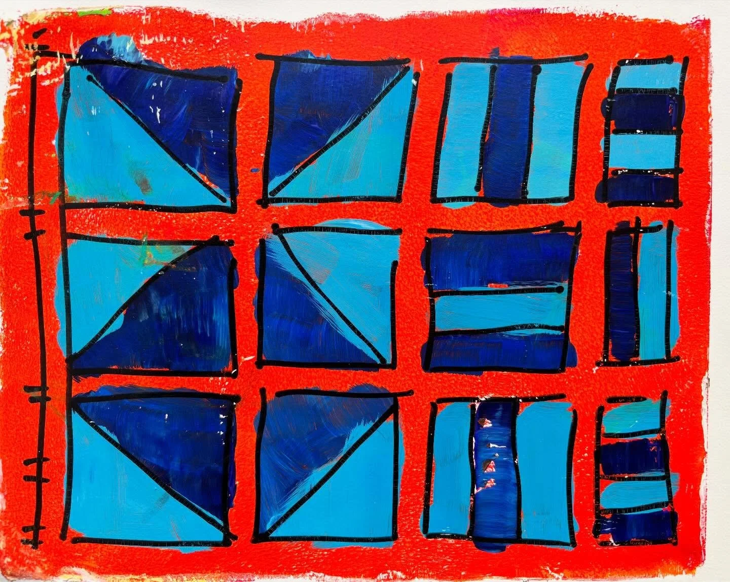 Day 60 of the #dothe100dayproject 

Making progress with the techniques you can use when gelli printing 

#gelliprinting 
#markmaking 
#patternmaking