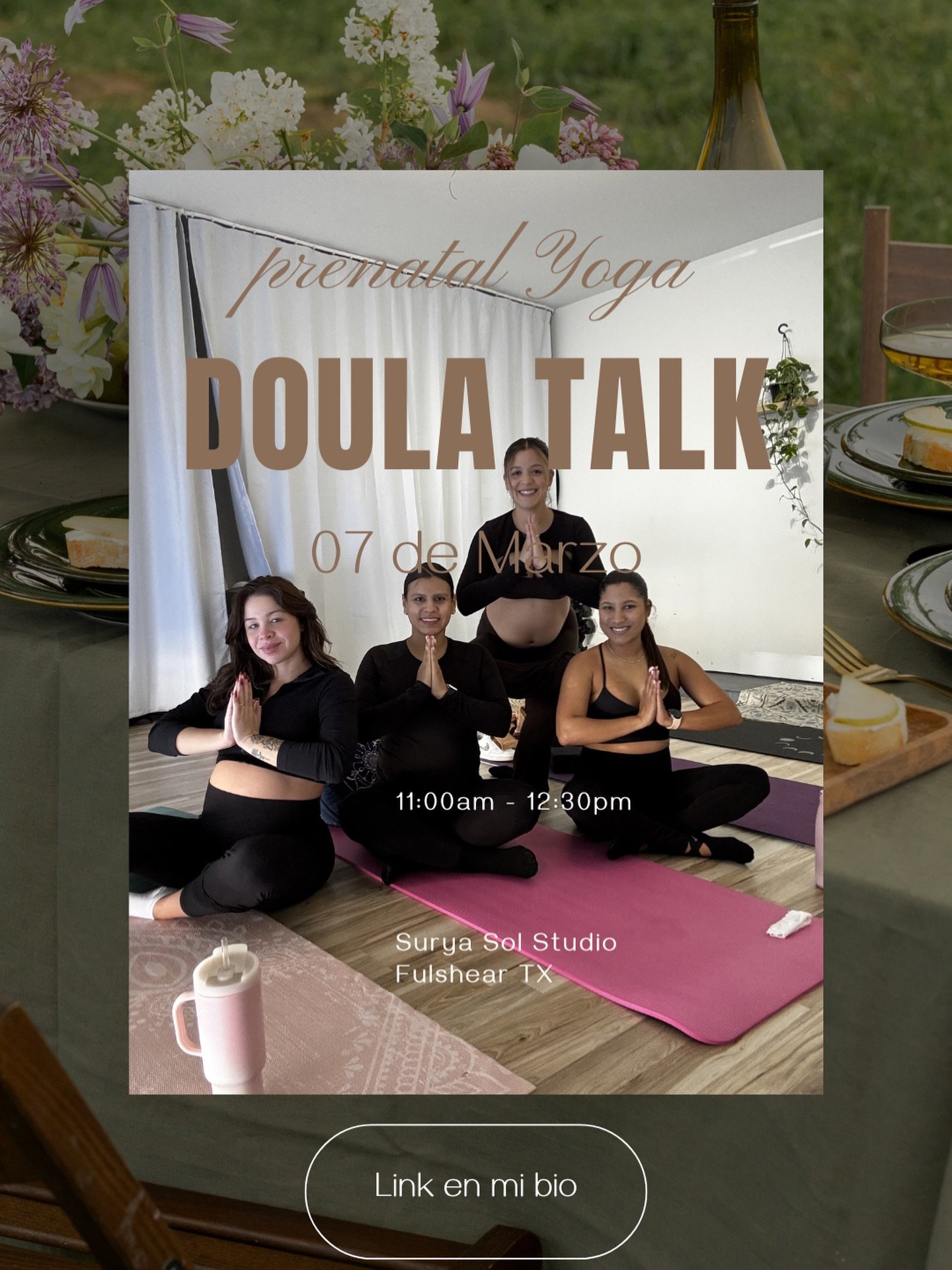 ULTIMO LLAMADO 📣
S&aacute;bado 07 de Marzo: prenatal yoga + Doula Talk 
Un encuentro para educarte, prepararte y aprender en comunidad 🤰🏻🧘🏻&zwj;♀️💓 Link en mi perfil