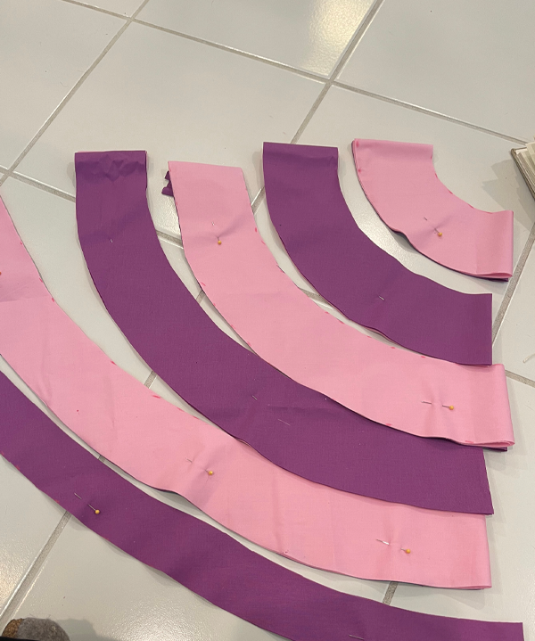 ...then cut them into strips for the stripes