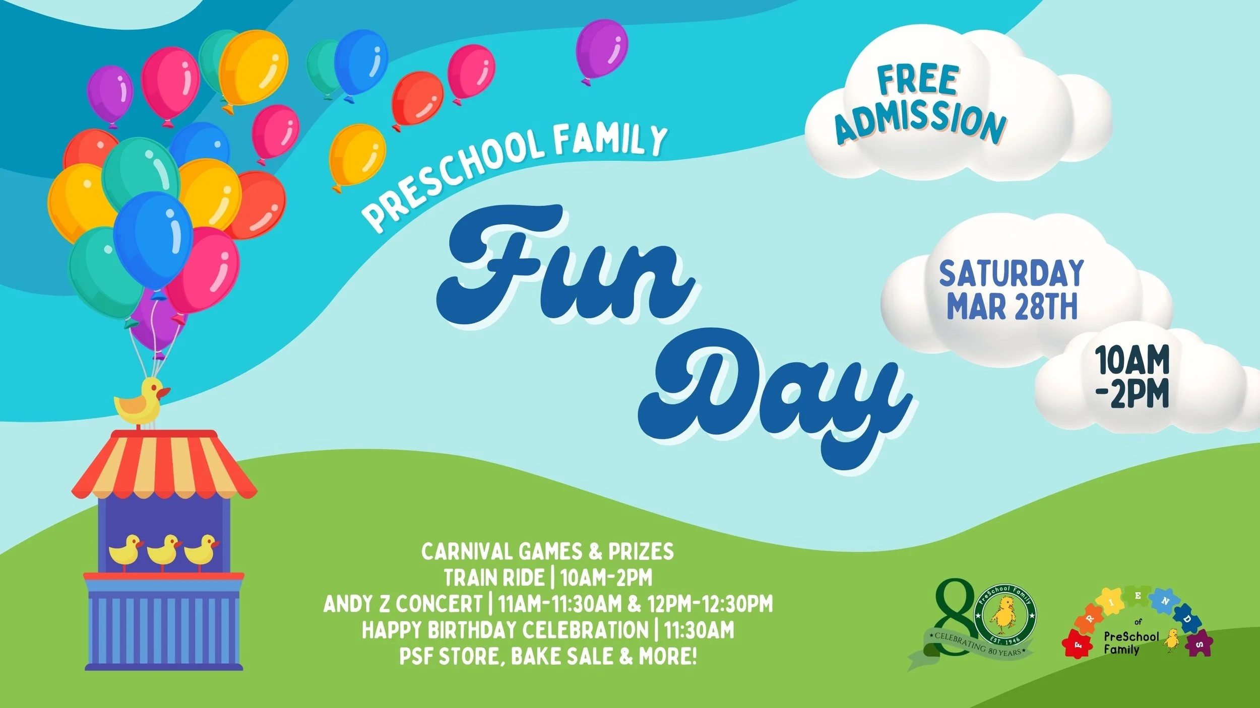 PreSchool Family Fun Day and 80th Birthday Celebration