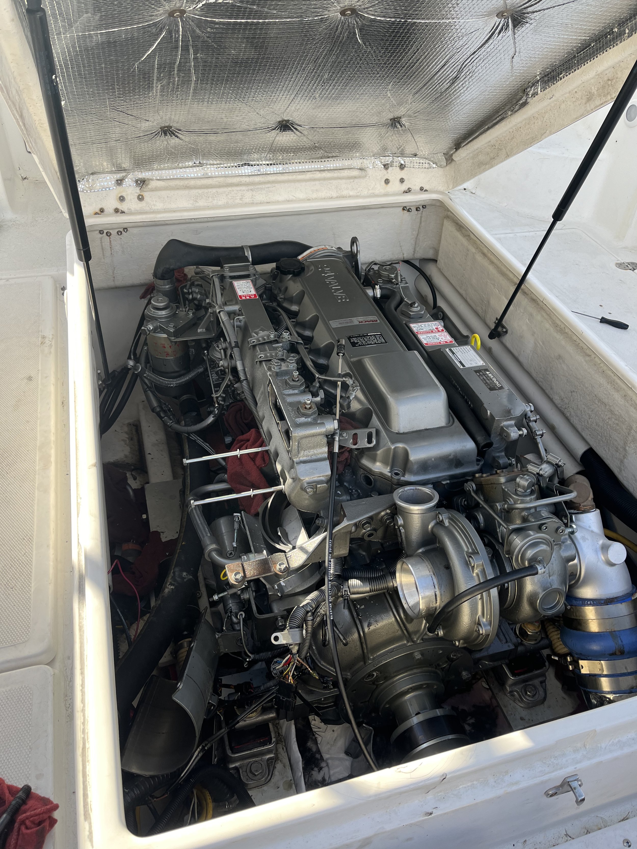 This Yanmar 6LP is seized and will be replaced with a Volvo Penta D6.