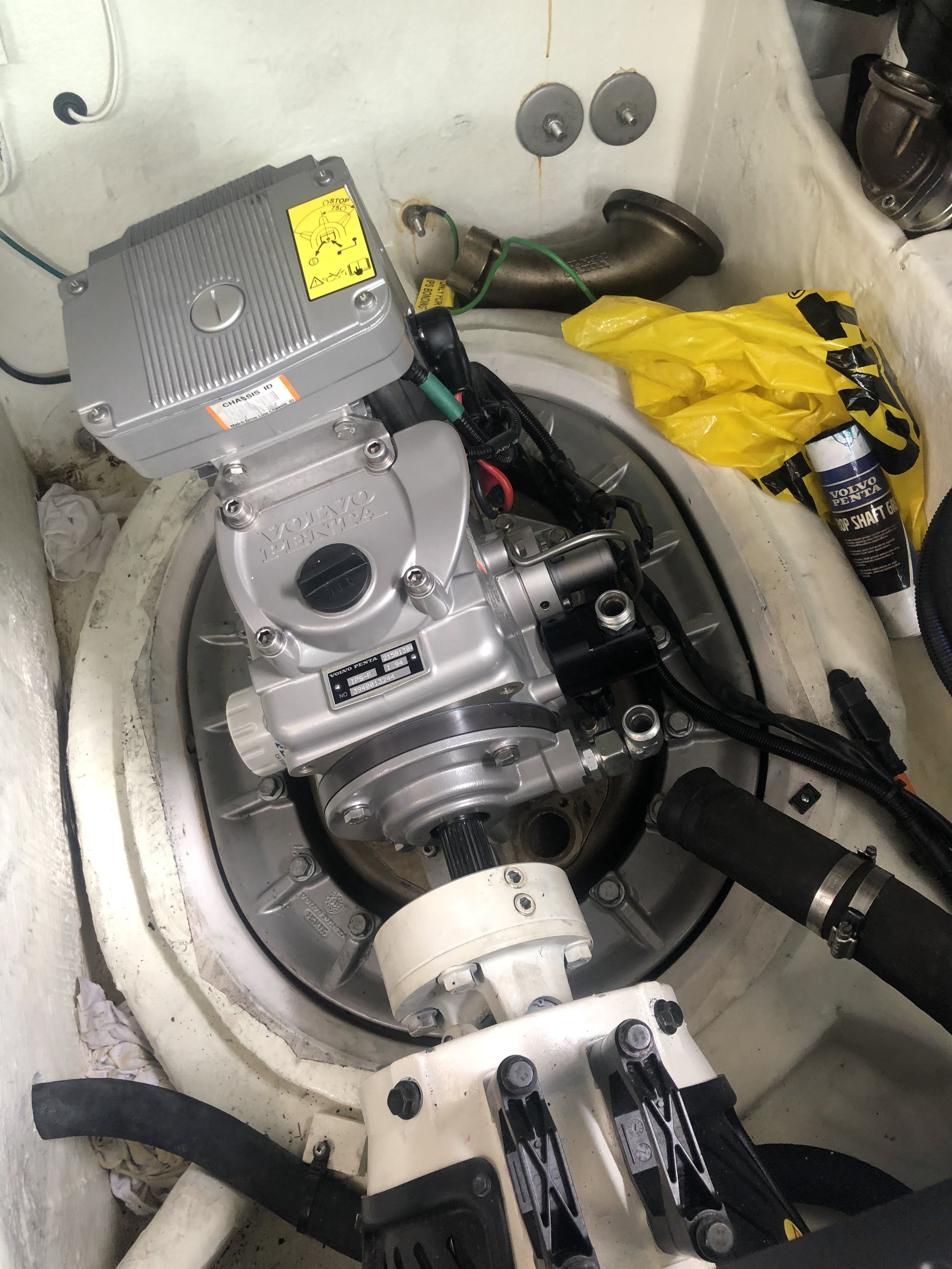 Prepping this Volvo Penta IPS for a removal and reseal.