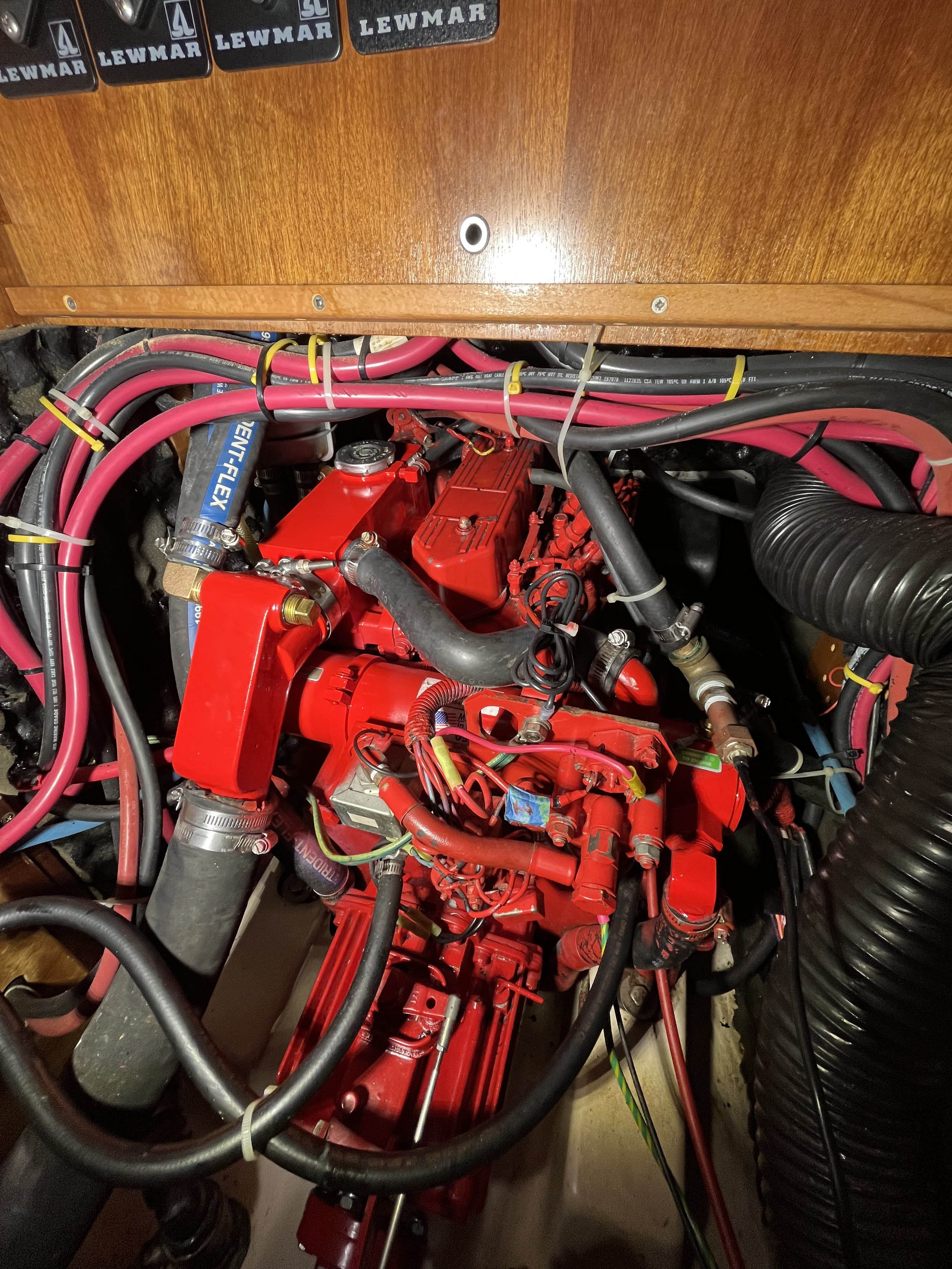 Westerbeke 30B3 after cooling system service was completed.