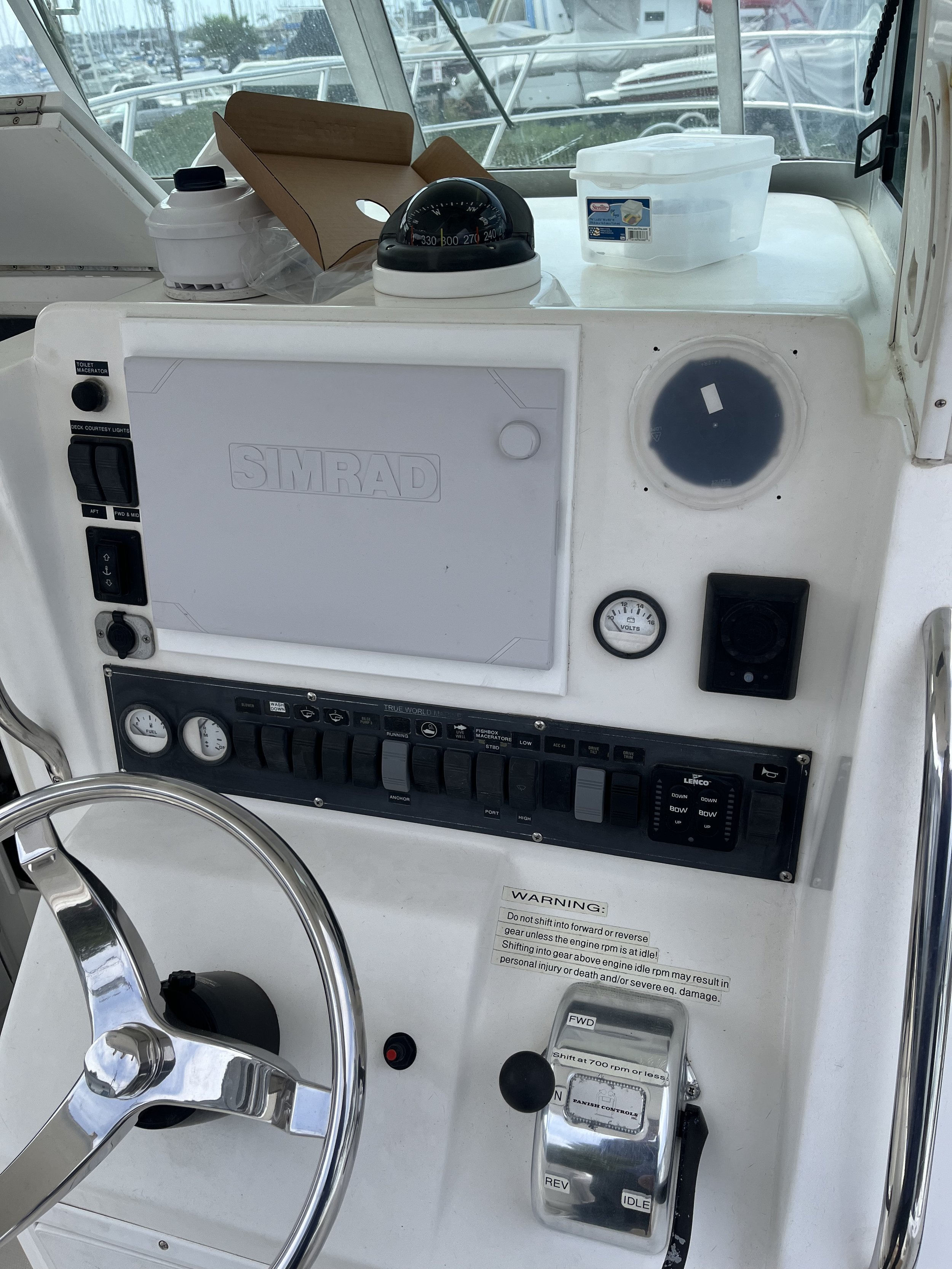 This is the helm area of the vessel that we swapped the yanmar out with the Volvo. This is before the Volvo Penta electronics were installed.