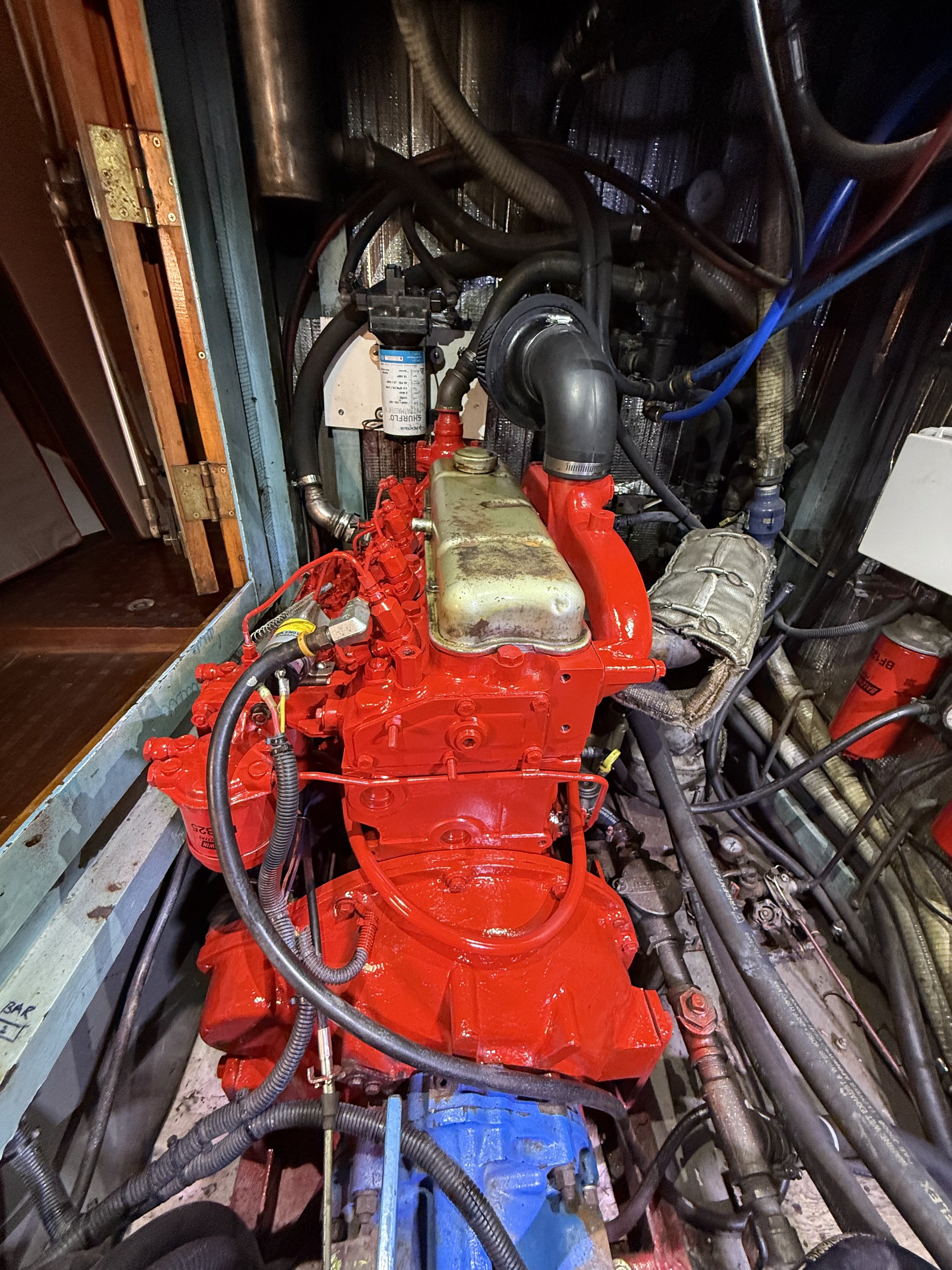 Engine has been fully assembled, ran, and then primed, and painted to prevent rust.