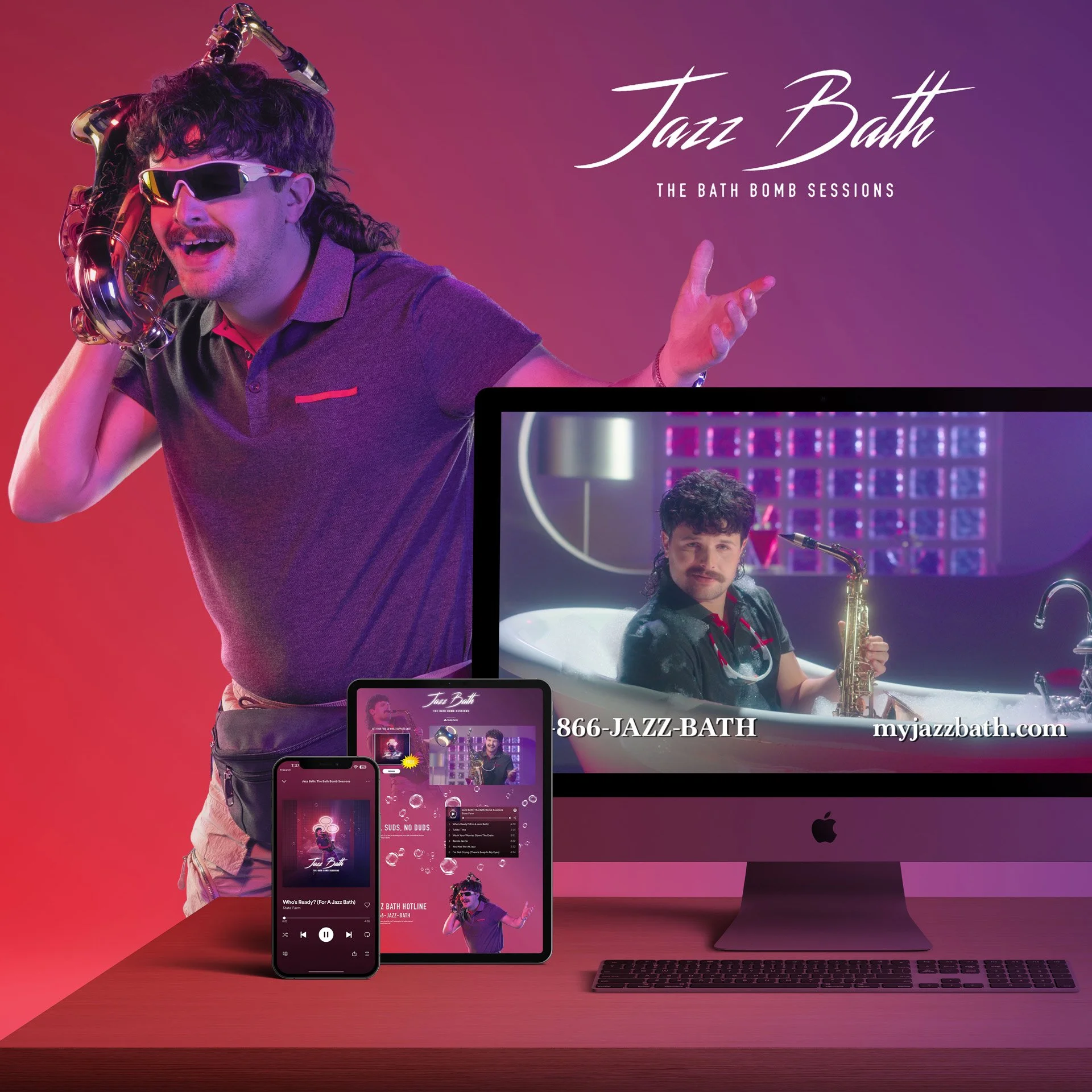 State Farm Jazz Bath commercial video content – brand and music campaign by Sam Grant Productions, Los Angeles