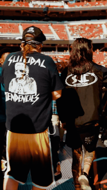 Tour recap short featuring Suicidal Tendencies performing on the Metallica M72 tour, captured as high-energy short-form social content.