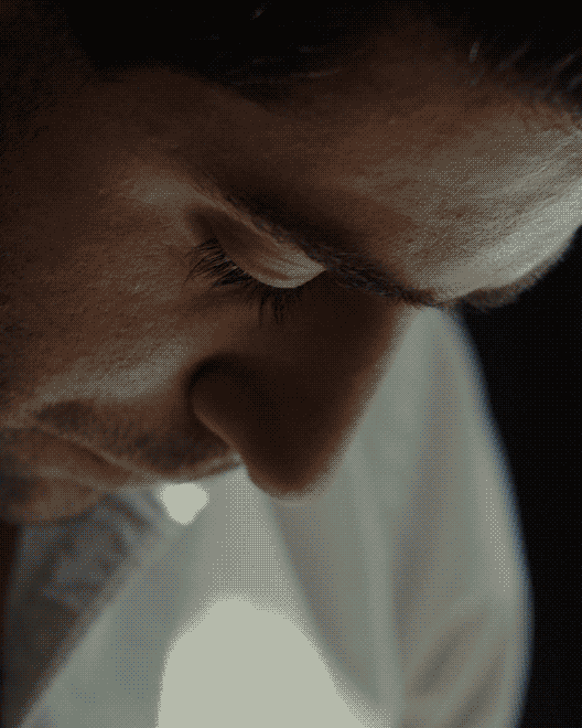 Commercial photographer Sam Grant shooting on a Mamiya 7 medium format film camera during a professional photo production.