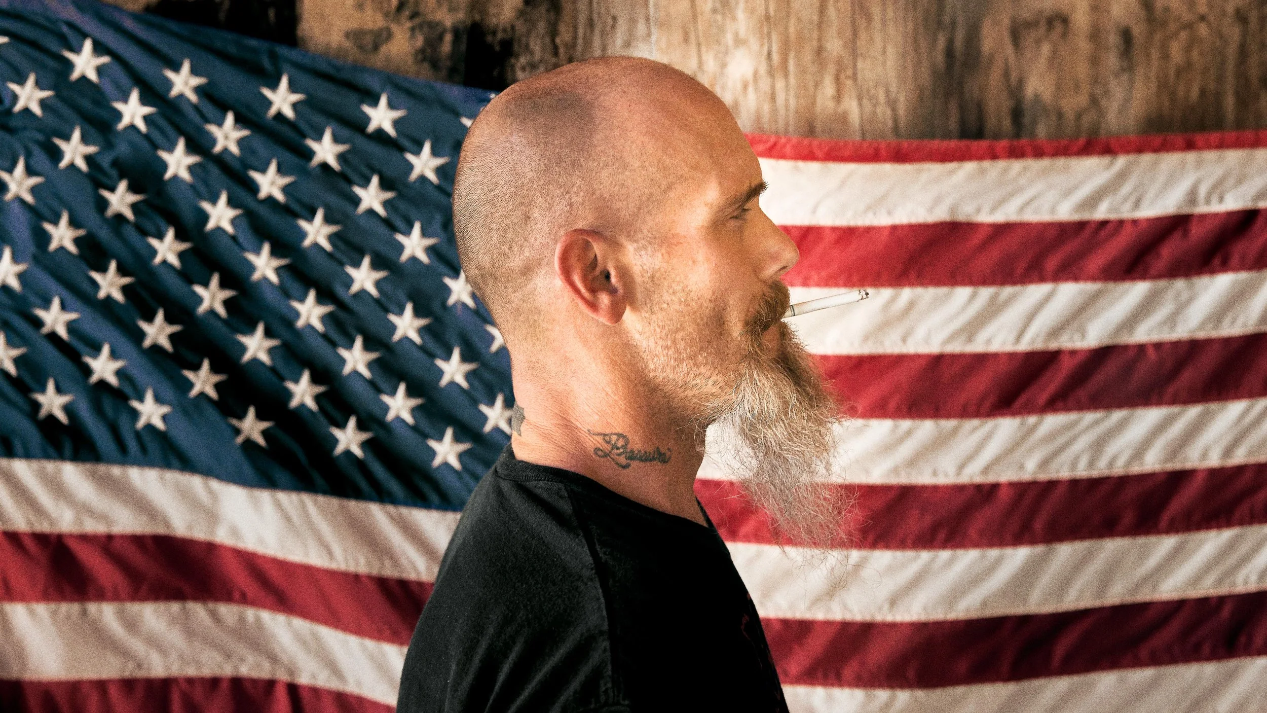 Bassist Nick Oliveri portrait – music and artist photography by Sam Grant Productions, Los Angeles
