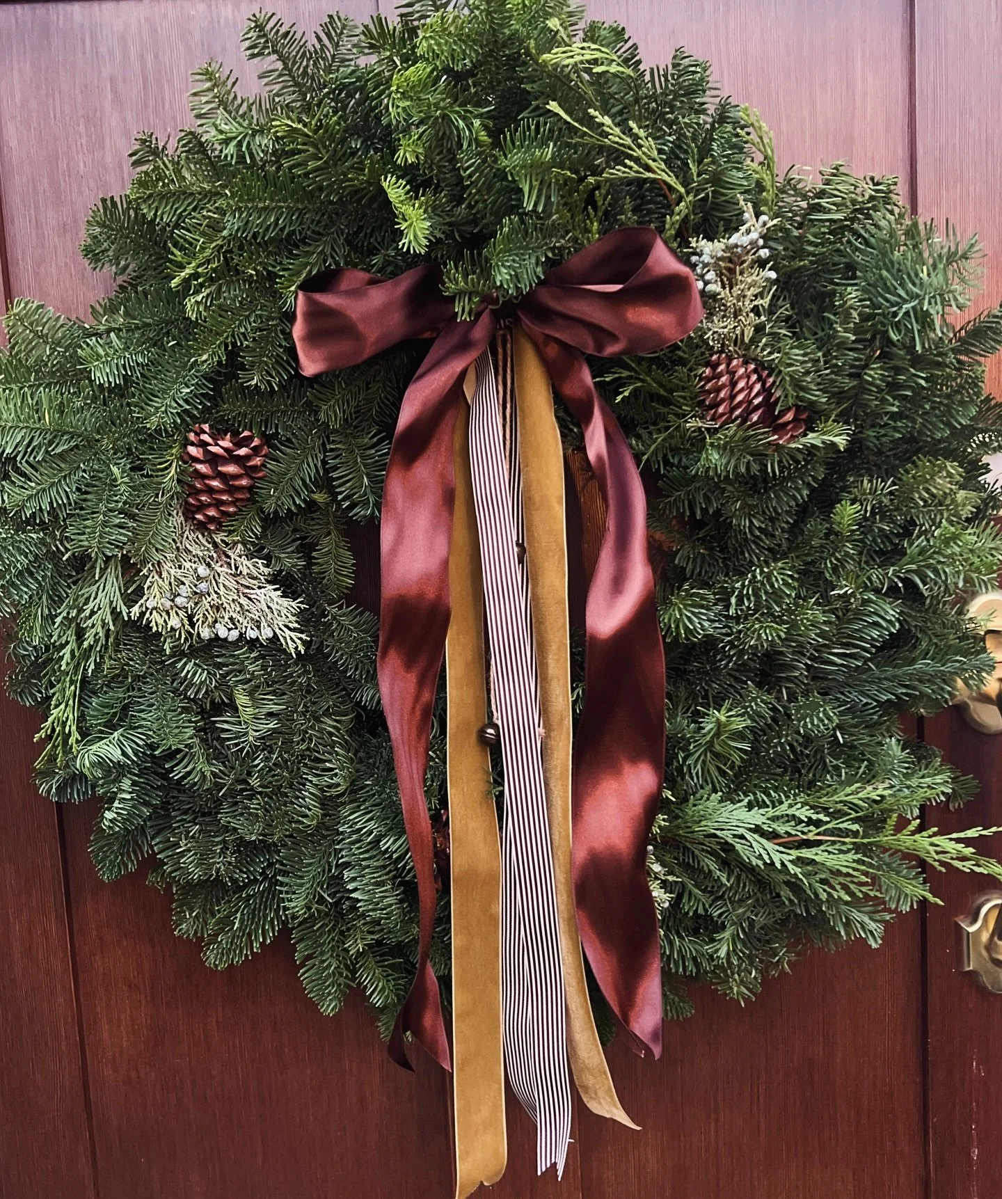 Door goals! This gorgeous wreath found its forever home after being purchased at our pop up at the Ambler Farmer&rsquo;s Market yesterday. Thanks to our customer for sharing the photo!

We&rsquo;d love to craft your own custom wreath! We can work wit
