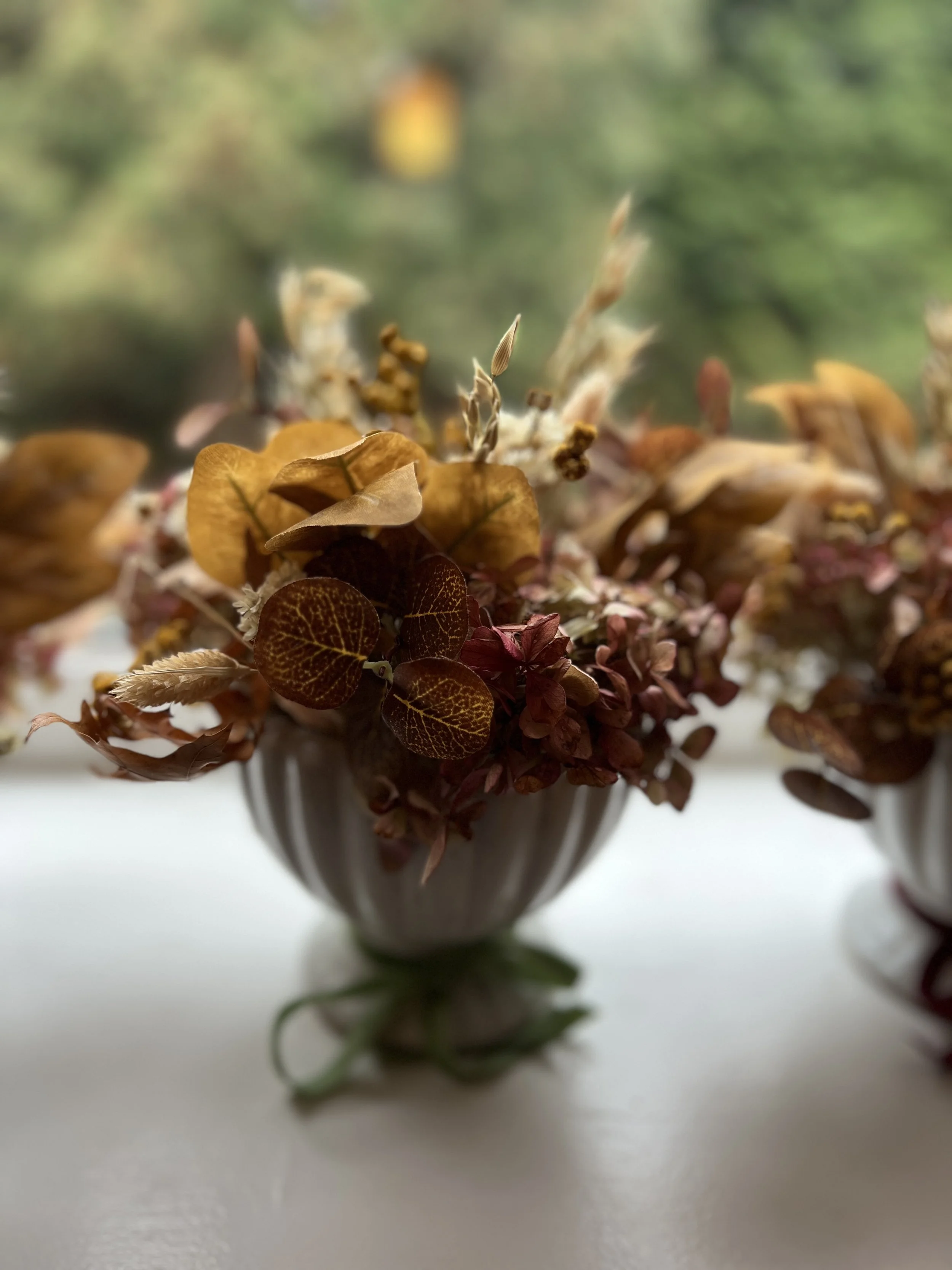 Autumn Glow: Dried Hydrangea & Eucalyptus Arrangement