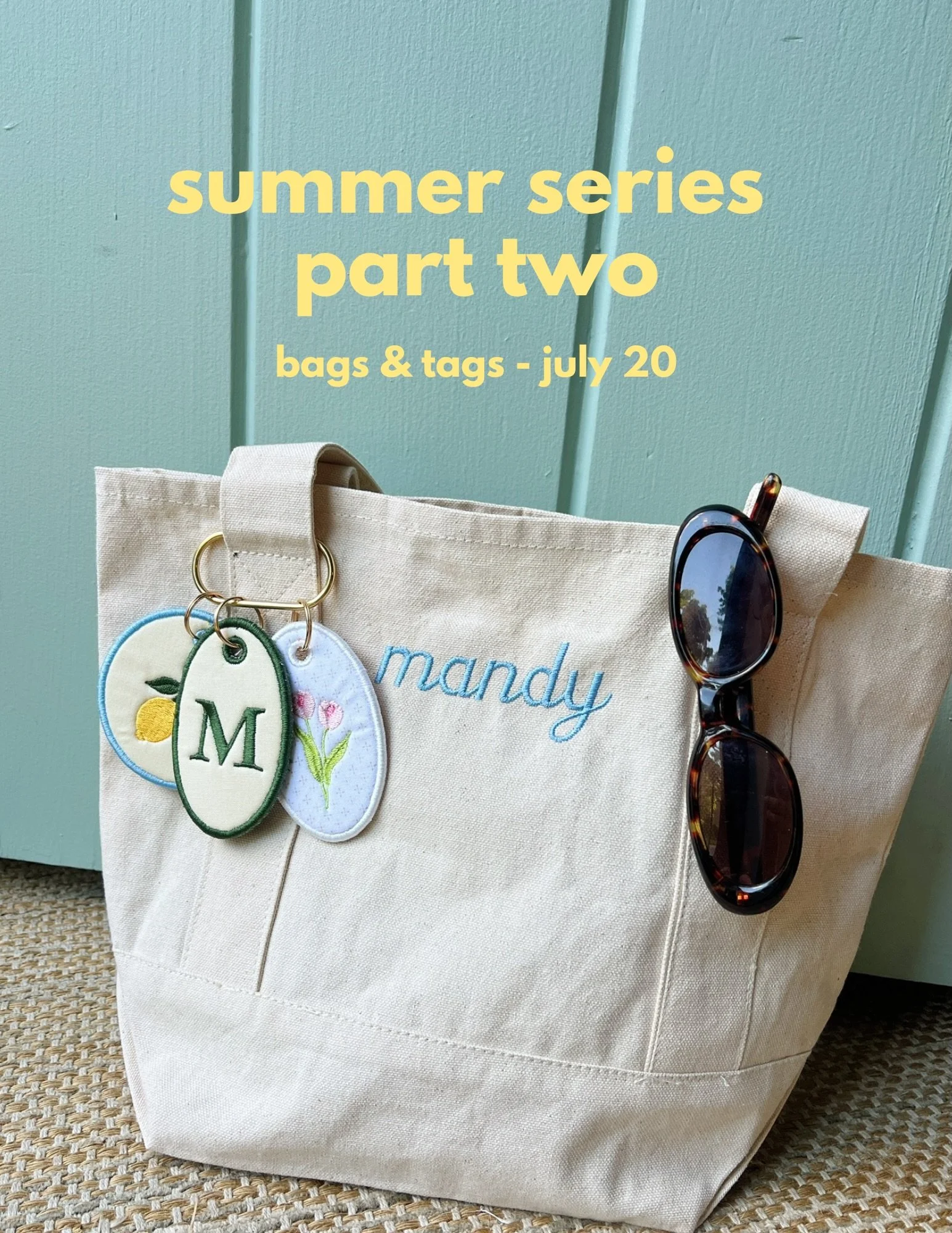 Finally! Summer series part 2, all things bags and tags will be launching on my website next week - Monday, July 20. 

Fun bag tag designs, custom options, party packages, and another collab guest appearance 🫶✨🌞!
