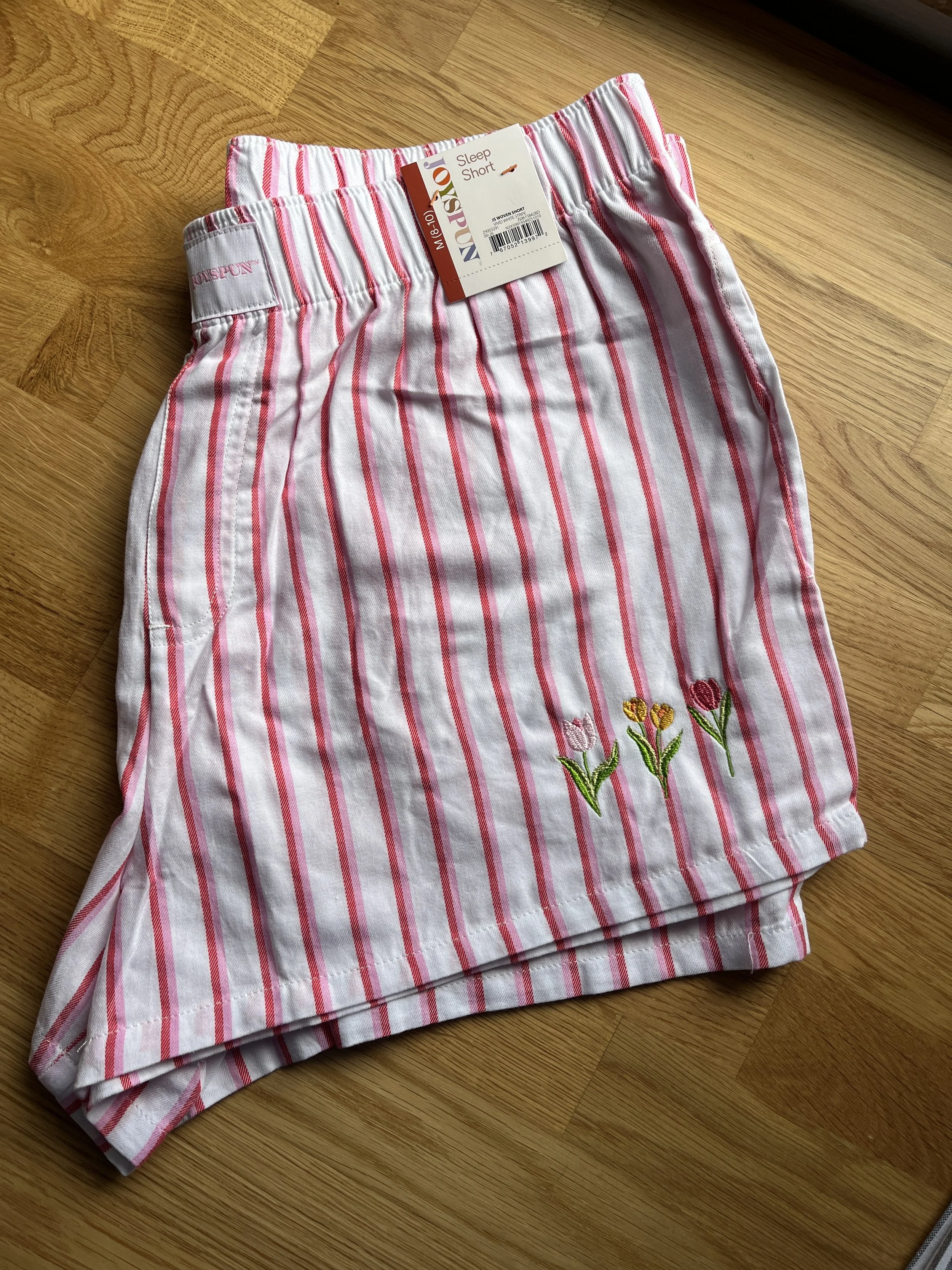 LIMITED Tulip Flower Embroidered Boxer Shorts - size M