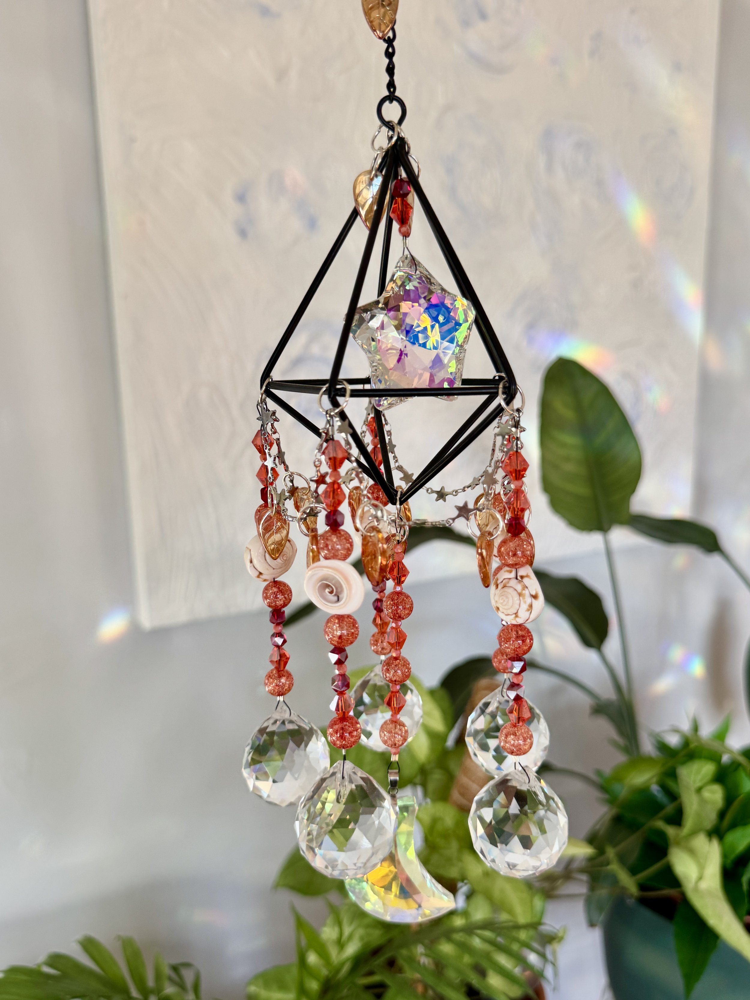 Fire Moon + Star Cage Suncatcher