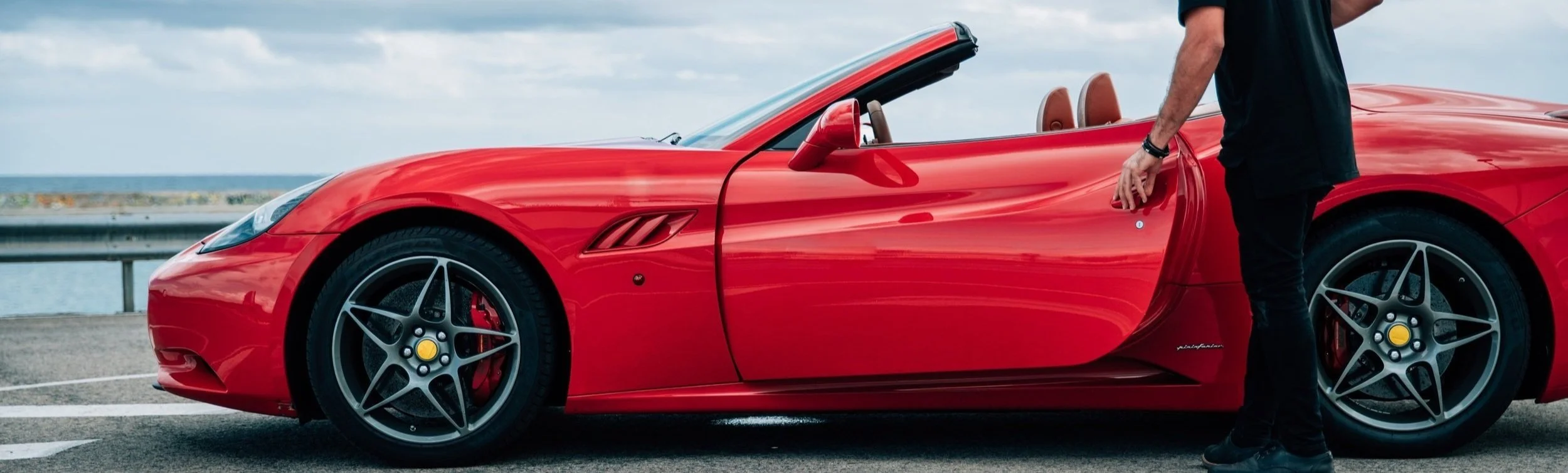 sports car about to be loaded on a trailer