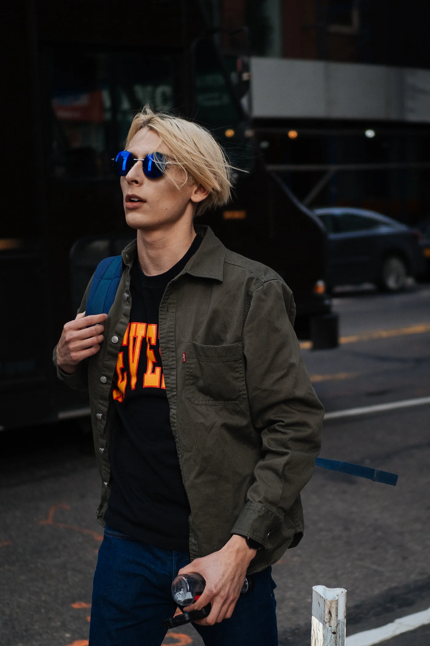 Blue steel at NYFW:M, captured on the Olympus OM-D E-M1 Mark II.