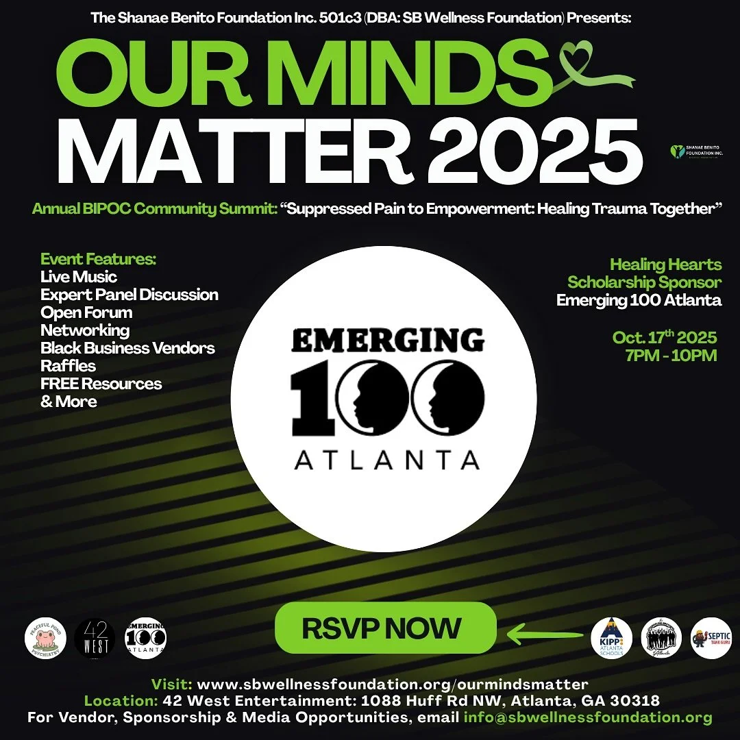 We&rsquo;re thrilled to announce @emerging100atl and @michaelbonner_ as proud sponsors of our Healing Hearts: Mental Health Scholarship program! 💚 Their unwavering generosity is empowering three deserving students from the city of Atlanta with six m