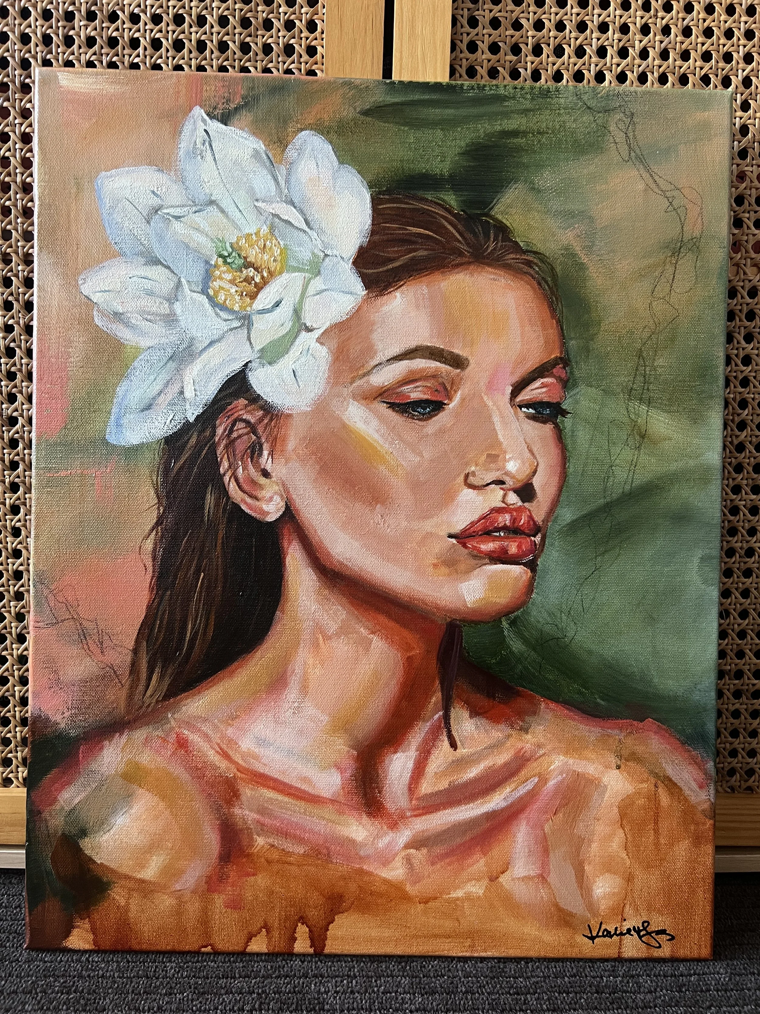 Art study- White flower portrait