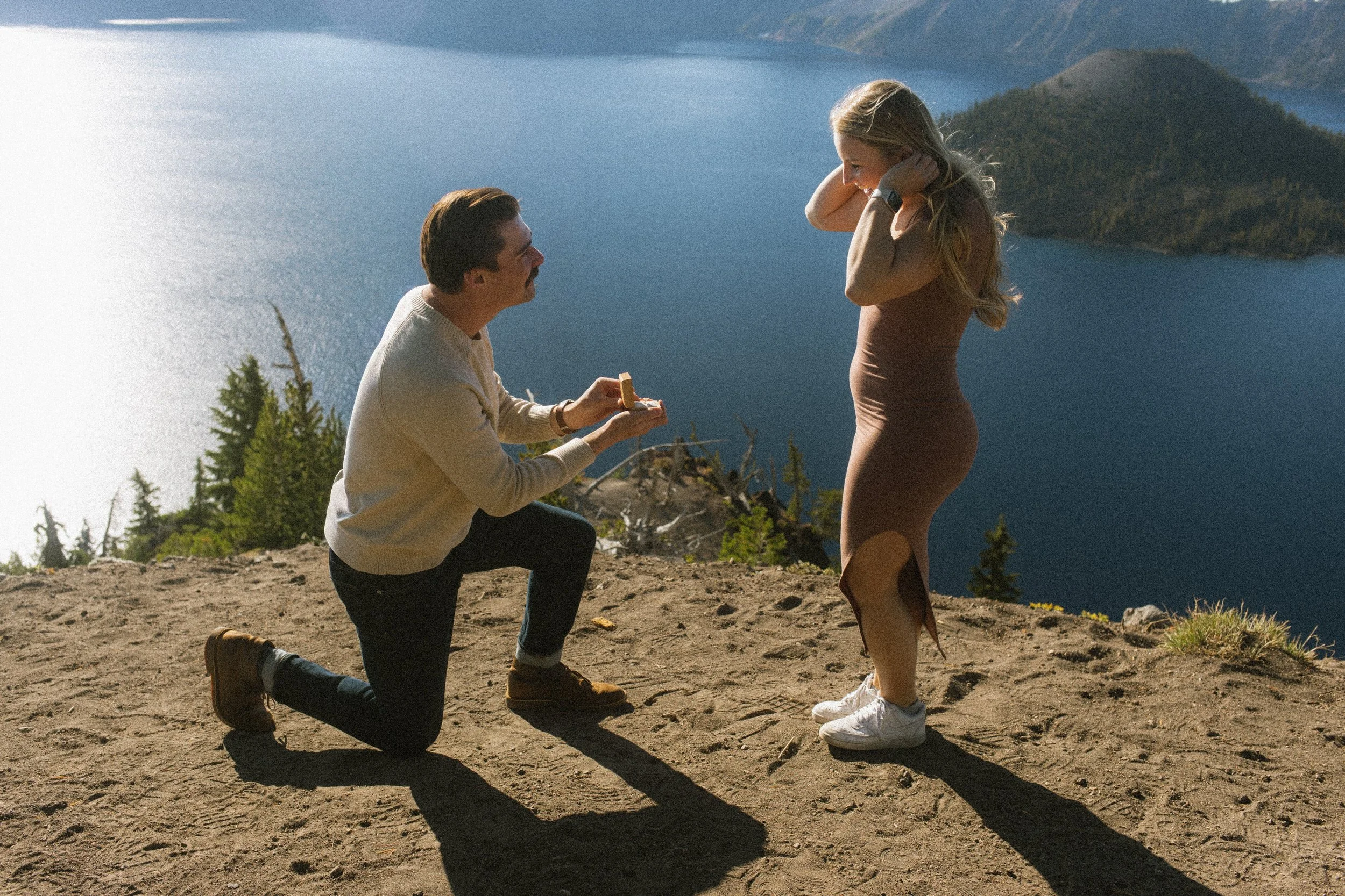 A Peaceful Morning Proposal at Crater Lake, Oregon