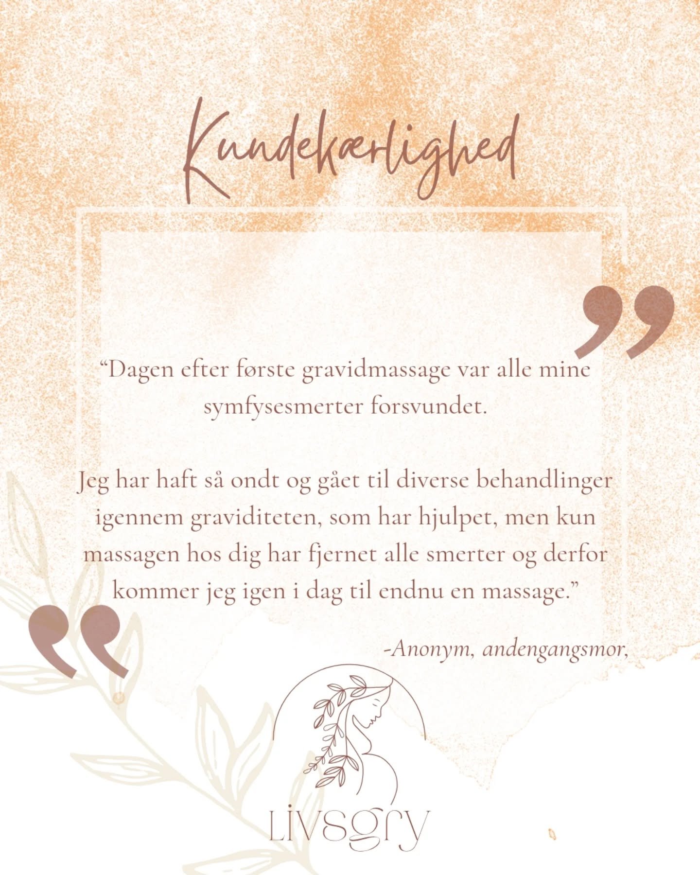 De her sk&oslash;nne ord blev jeg m&oslash;dt med, da jeg her til formiddag &aring;bnede d&oslash;ren for en s&oslash;d kvinde, som kom til endnu en gravidmassage i min klinik 🥹

Tak for de dejlige ord - Det betyder alverden! ✨🙏🏼

Og s&aring; m&ar