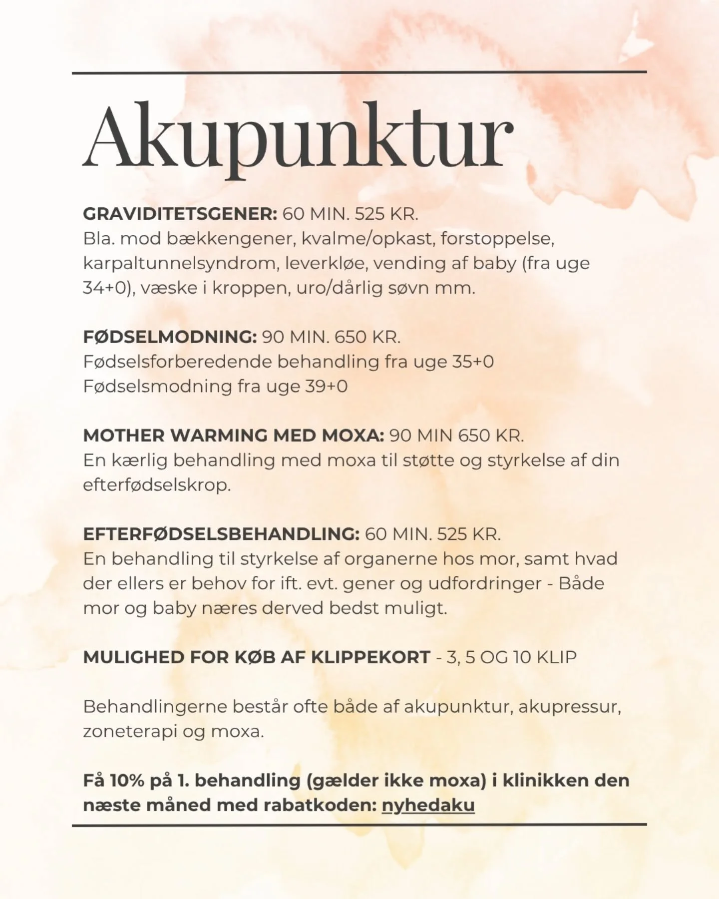 En efter&aring;rsnyhed er landet! 🍂
Nu har du mulighed for at booke akupunkturbehandlinger hos Livsgry📍

Da jeg stadig &oslash;ver mig, k&oslash;rer jeg introtilbud den n&aelig;ste m&aring;ned, hvor du f&aring;r ✨10% p&aring; 1. behandling i klinik