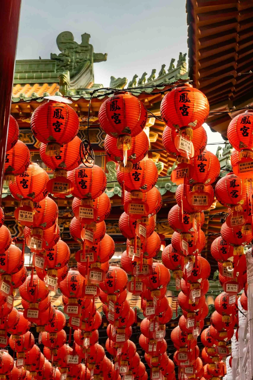 Sanfong temple red lanterns