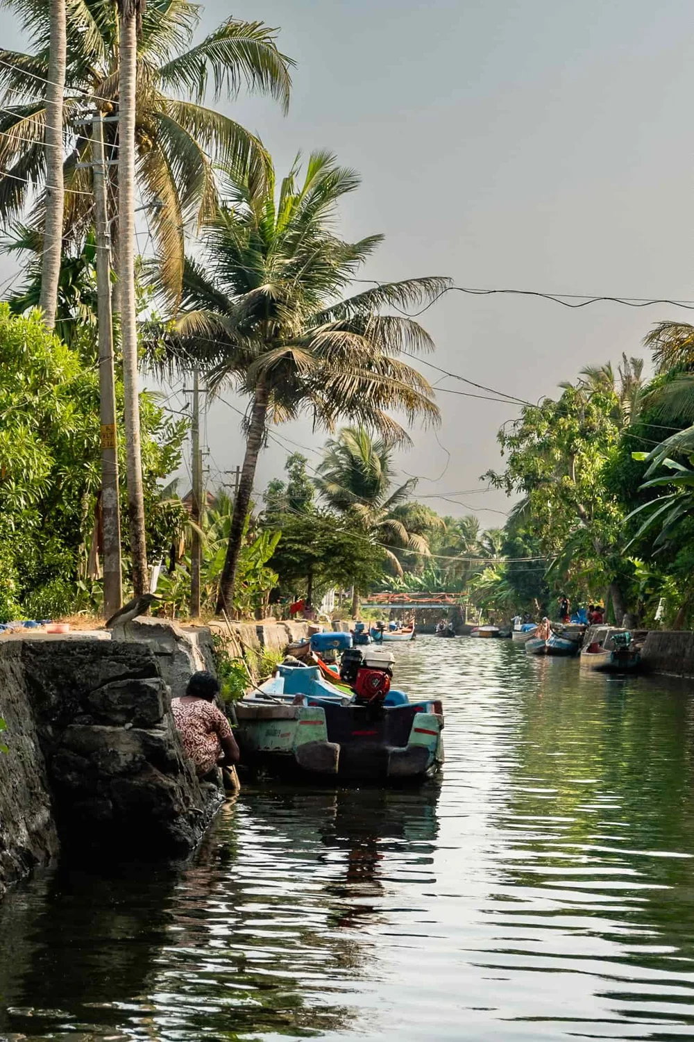 local life in small canals in allepey