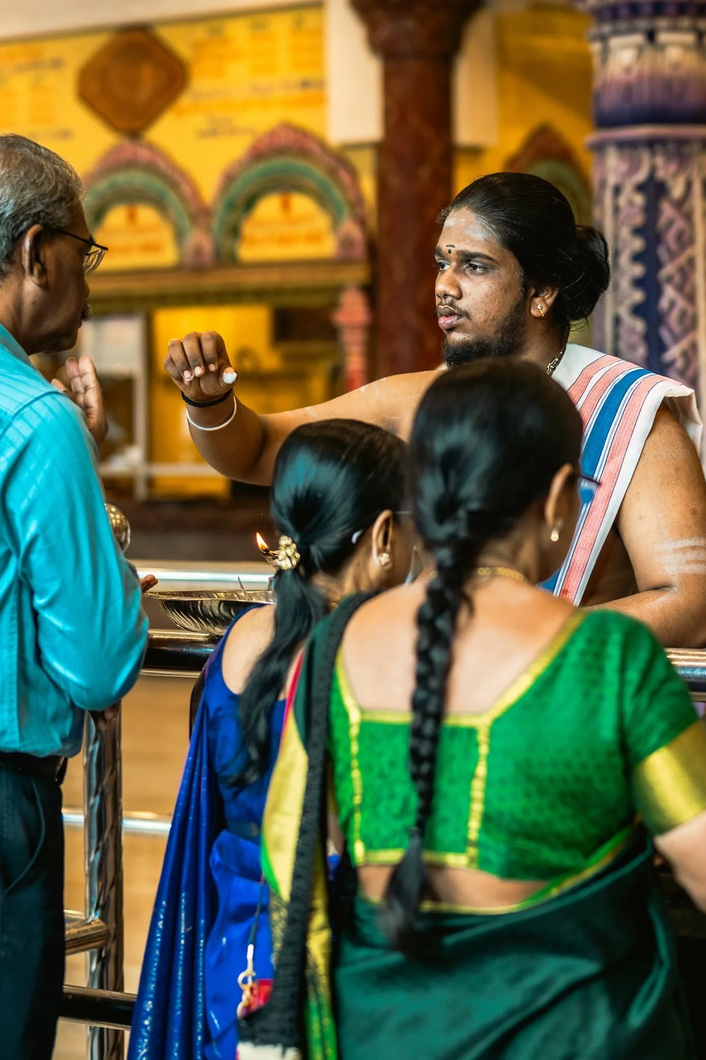 Priest at the cave temple, Batu caves, Kuala Lumpur