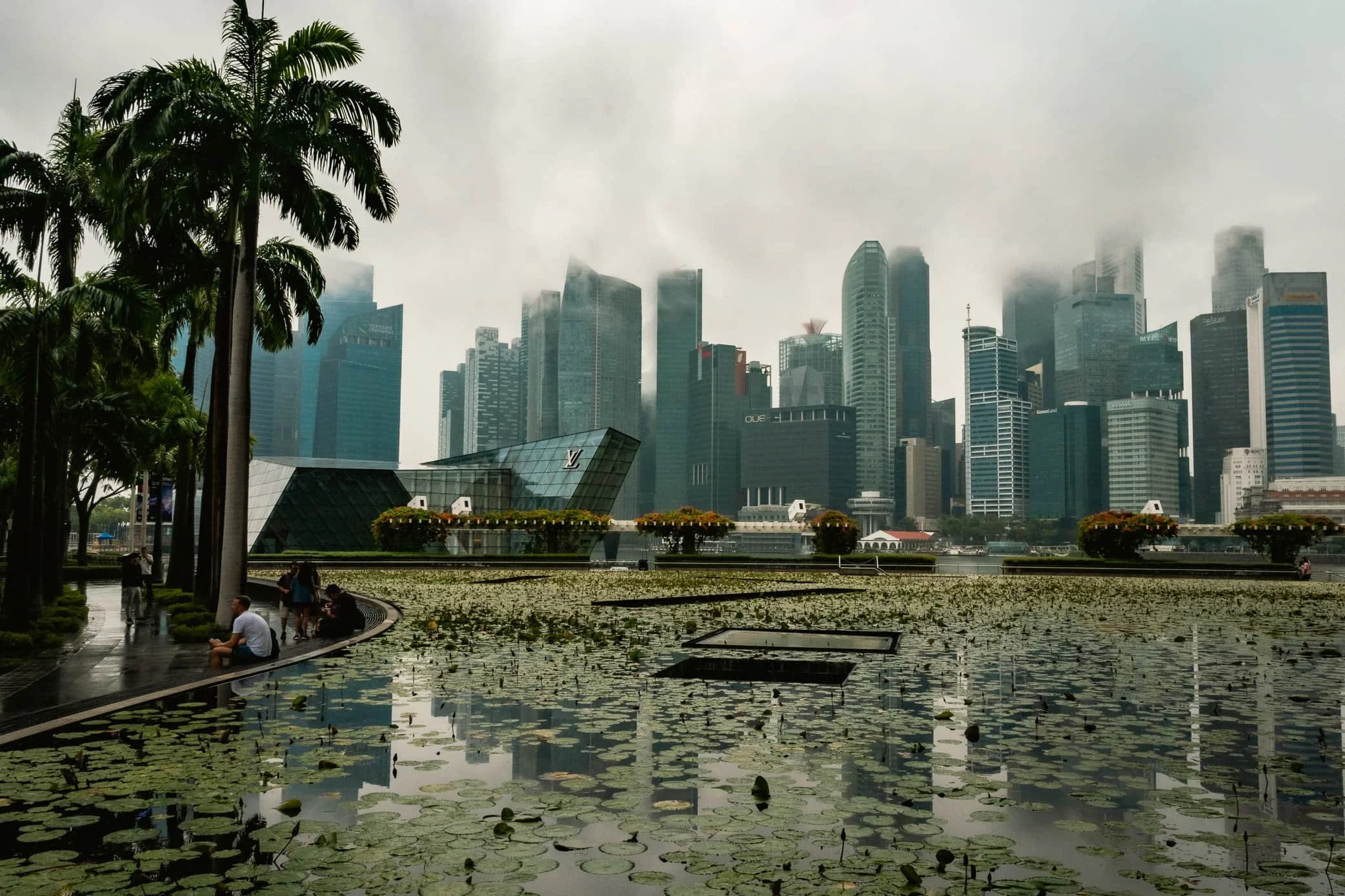 Marina Bay in Singapore with a lotus lake and the skyline is program for day one of the itinerary.