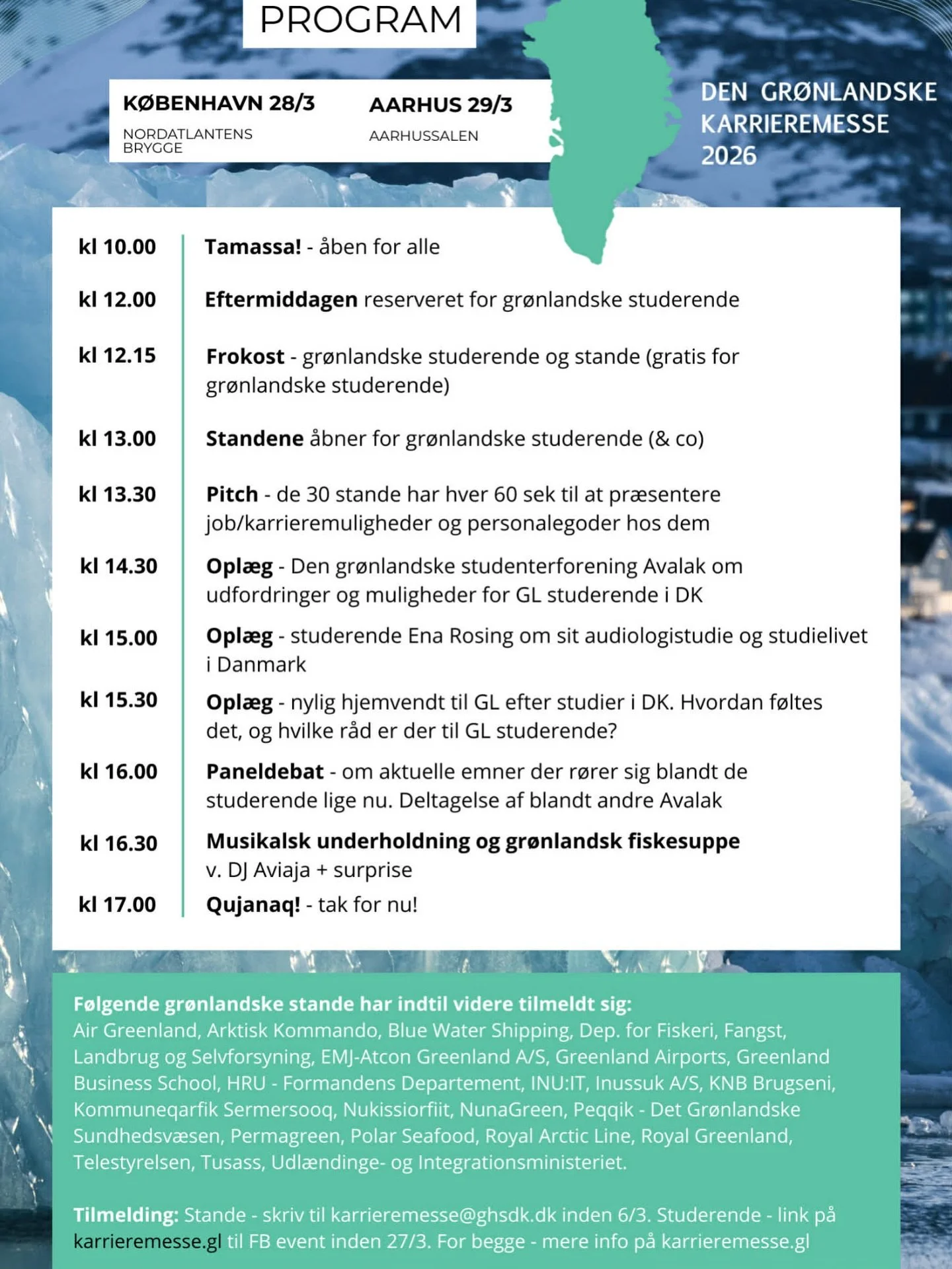 K&oslash;benhavnimi Aarhusimilu karrieremesseqangajaliivippoq. Ilinniakkamik naammassinnereerluni suliffissanik qinaasinissamut periarfissatsialaavoq. Aammalumi kalaallinik ilinniartunik naapitsinissamut periarfissialatsiaalluni. Tamanut ammavoq. Ava