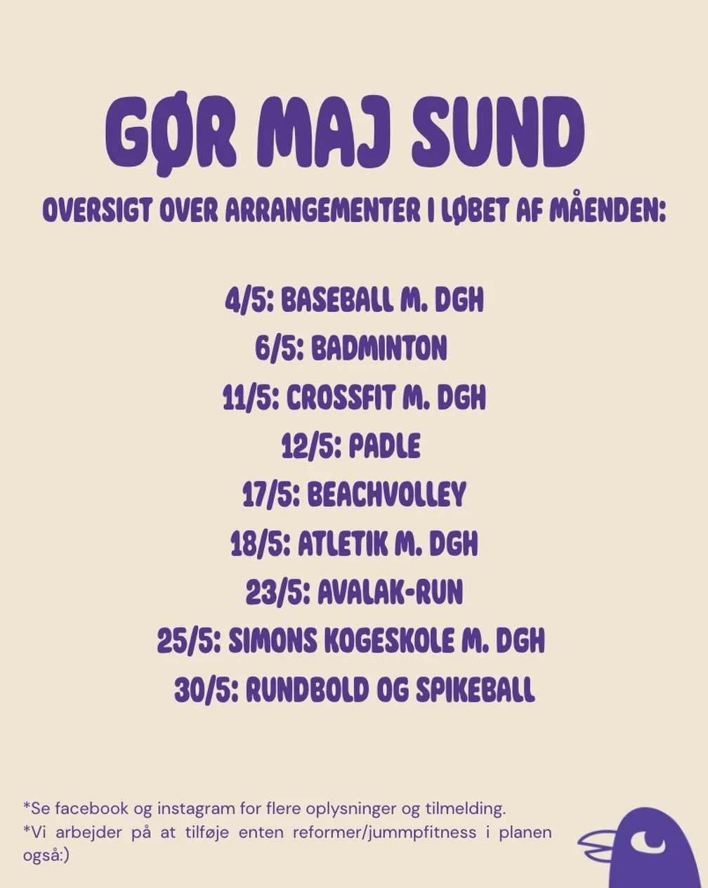 G&oslash;r maj sund oversigt 🤩🌞

👀 f&oslash;lg med p&aring; insta og facebook for mere information 💜