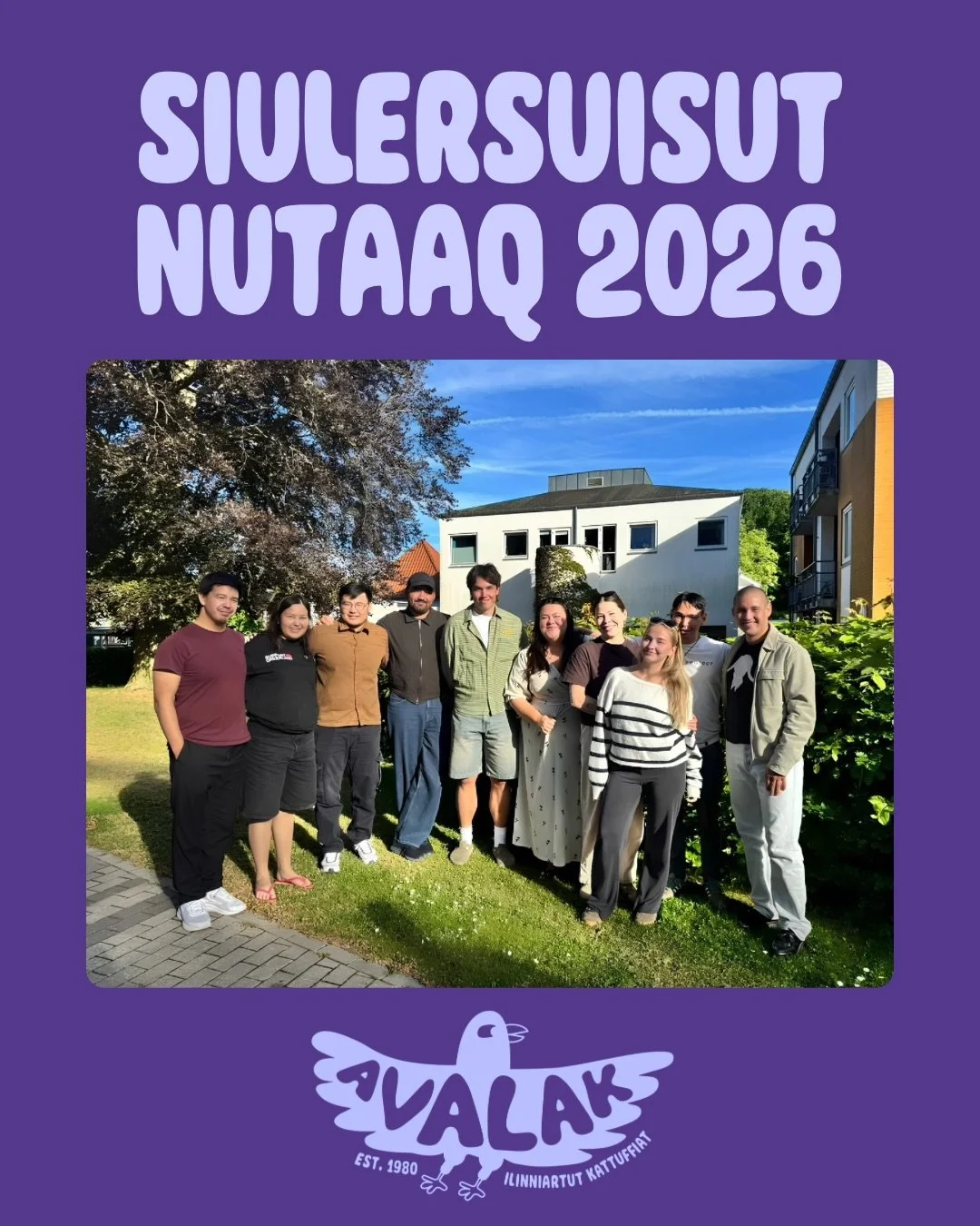 ✨Nuannaarutigalugu nalunaarutigerusupparput Avalak nutaamik siulersuisoqalermat 2026! ✨

Ukioq ataaseq ataatsimersuarnermiik qinigaaffik qaangiussimalerpoq, nutaamillu siulersuisussat qinerneqarput🗳️ Qilanaarutigivarput siumungaaq ataatsimoorfeqarlu