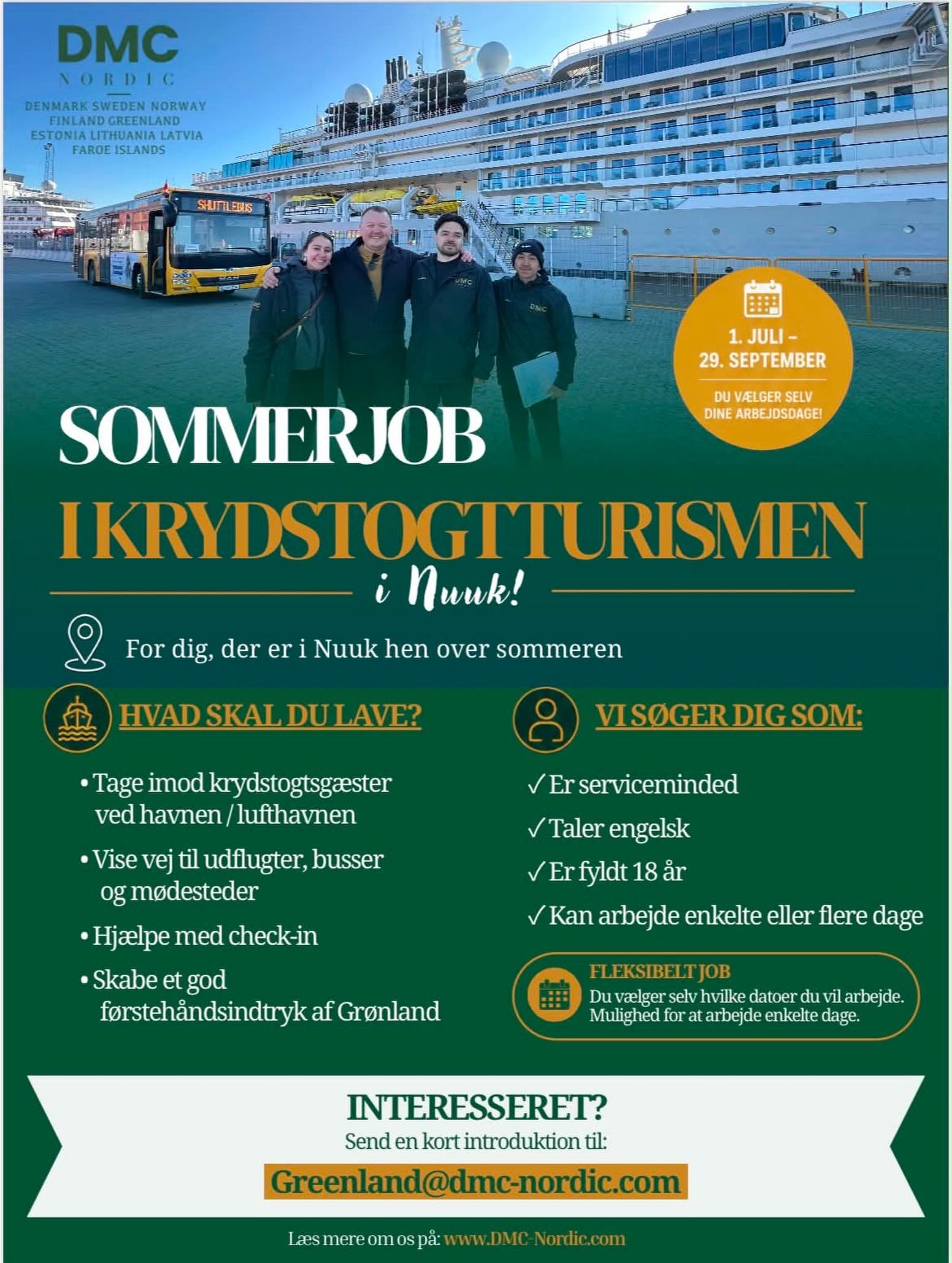 Vil du gerne arbejde til sommer i Nuuk? 💜🌞 S&aring; l&aelig;s og se denne fede mulighed! ☝️😍