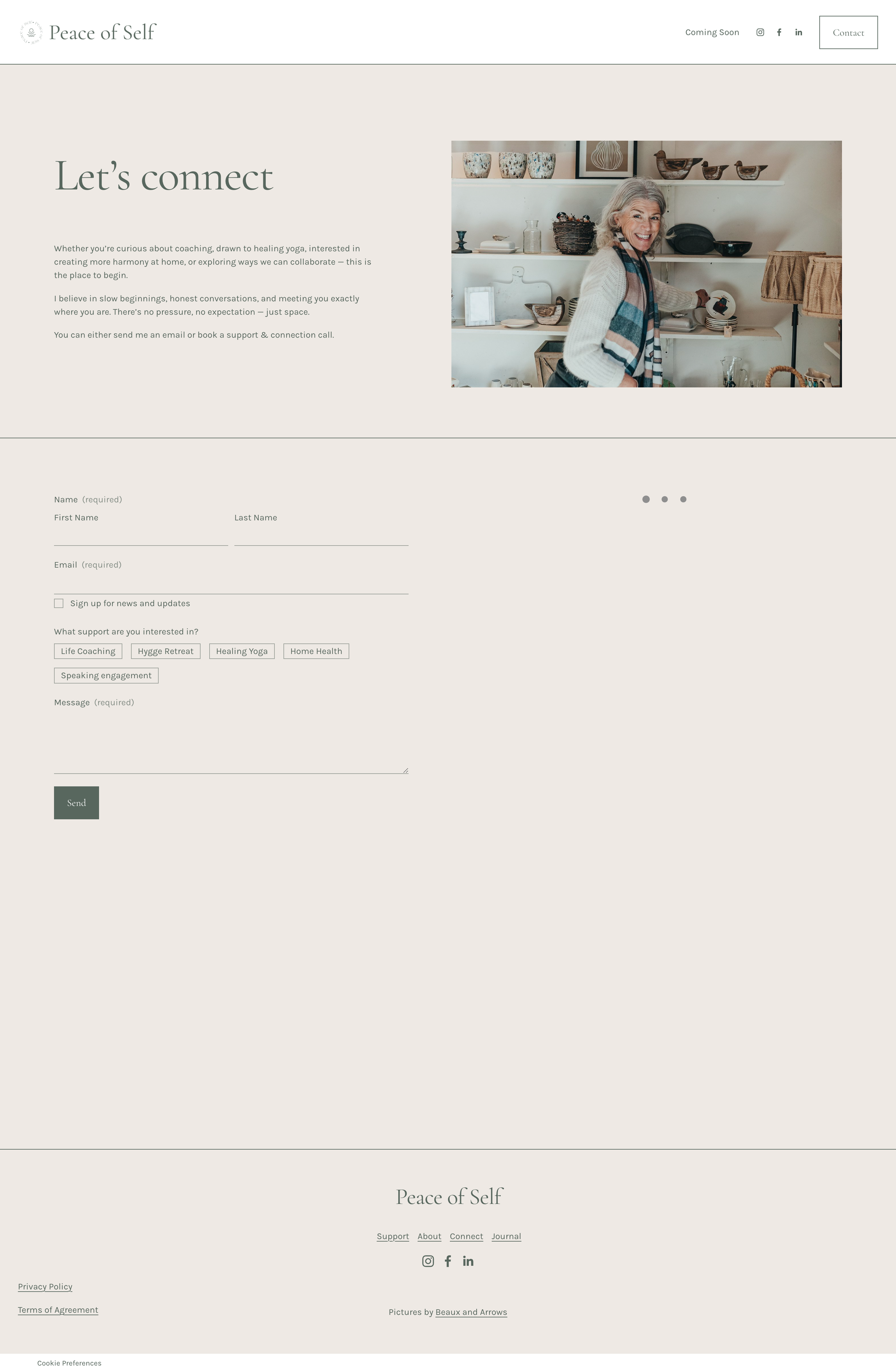 Connect page with scheduling feature