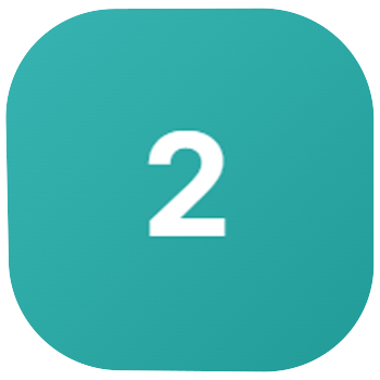 Numéro 2 sur un fond turquoise