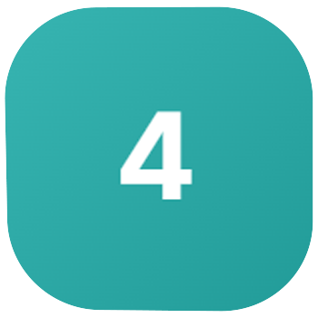 Le chiffre 4 blanc sur un fond bleu turquoise