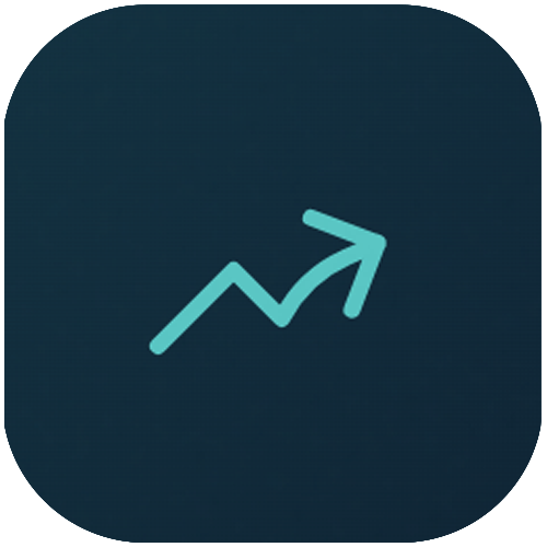 Icône d'une flèche montant en diagonale avec une tête pointant vers le haut à droite.