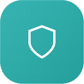 Icône de bouclier blanc sur fond vert turquoise