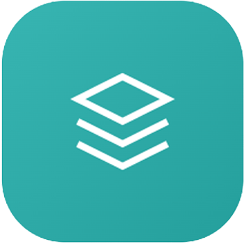 Icône d'une application avec des couches empilées.