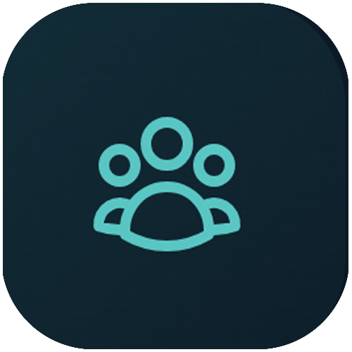 Icône représentant une main avec quatre doigts, symbolisant un groupe ou une communauté.